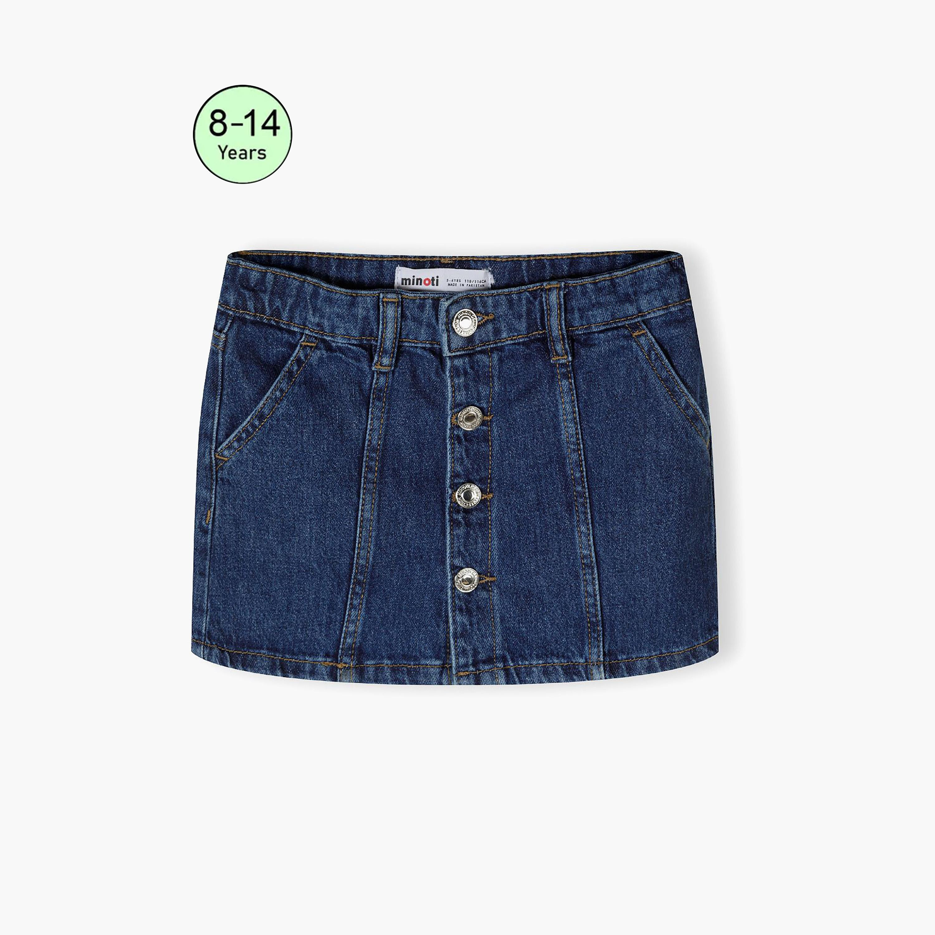 تنورة جينز واسعة من مينوتي-girls-clothing-bottoms-skirts-image-1