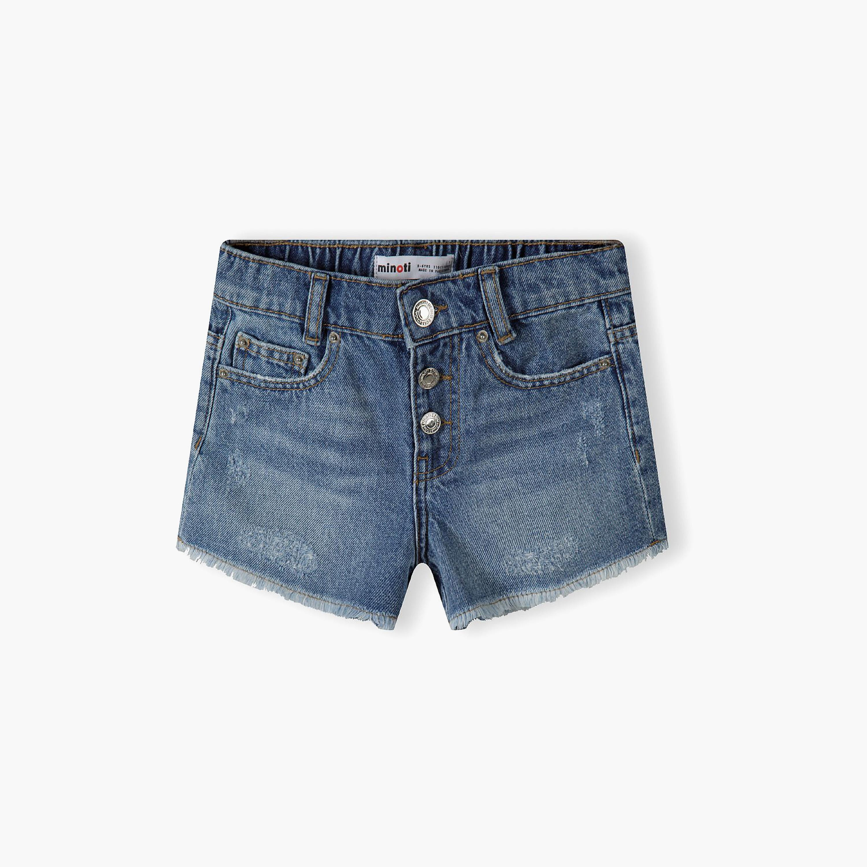 Minoti Frayed Hem Denim Shorts-girls-clothing-bottoms-shorts-image-3