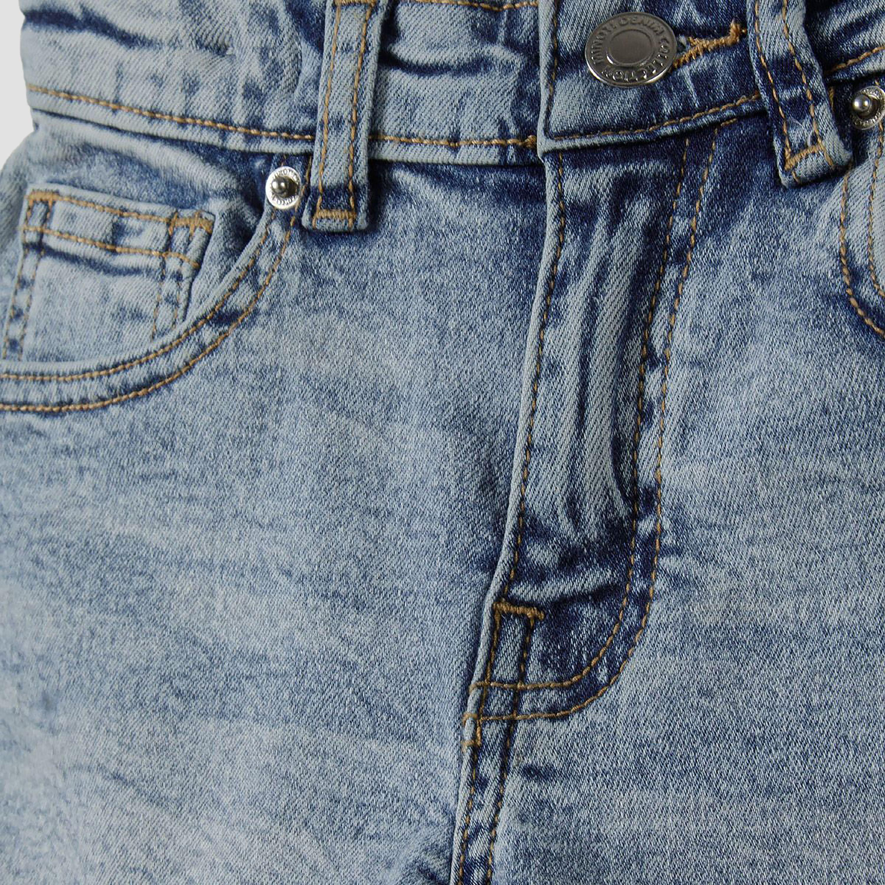 Minoti Solid Denim Shorts-girls-clothing-bottoms-shorts-image-3