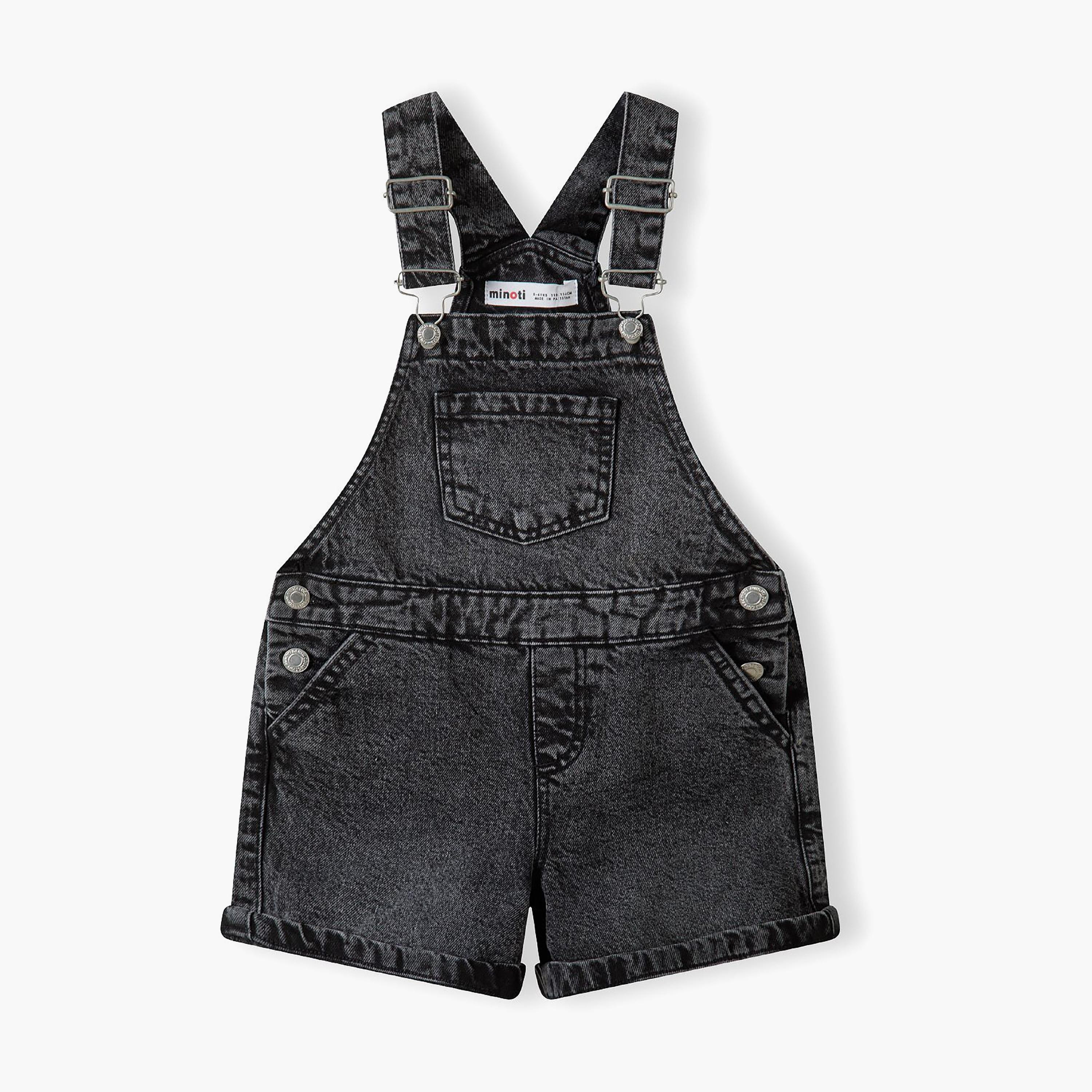 Minoti Denim Short Dungarees-girls-clothing-rompers-image-2