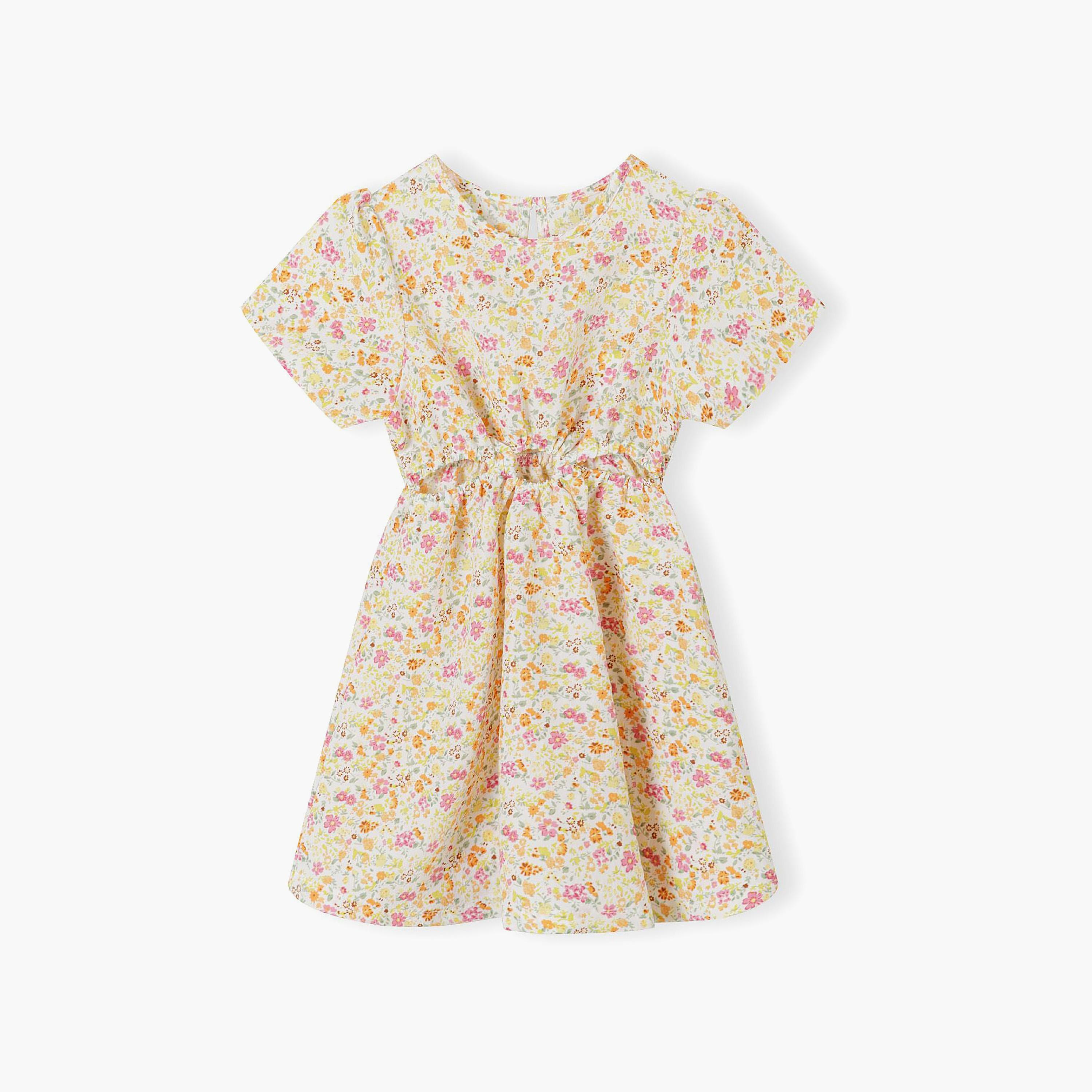 فستان قصير الأكمام ومُقصوص من مينوتي-girls-clothing-dressesandjumpsuits-image-2