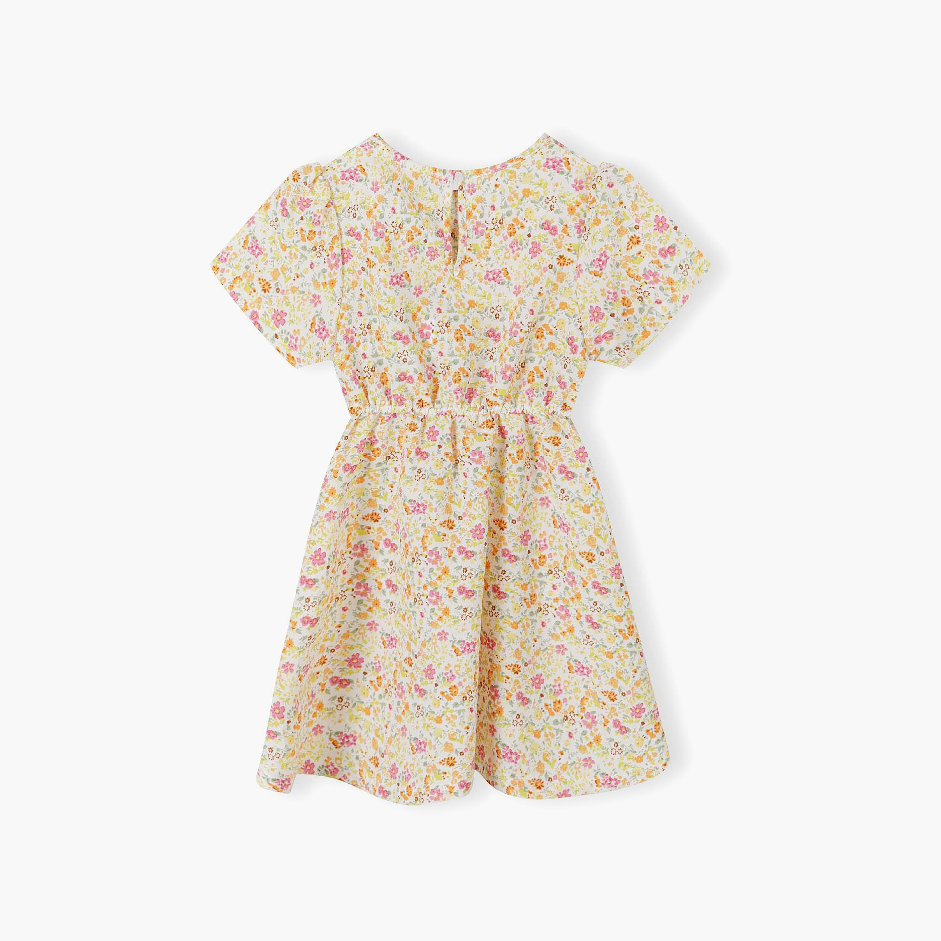 فستان قصير الأكمام ومُقصوص من مينوتي-girls-clothing-dressesandjumpsuits-image-3