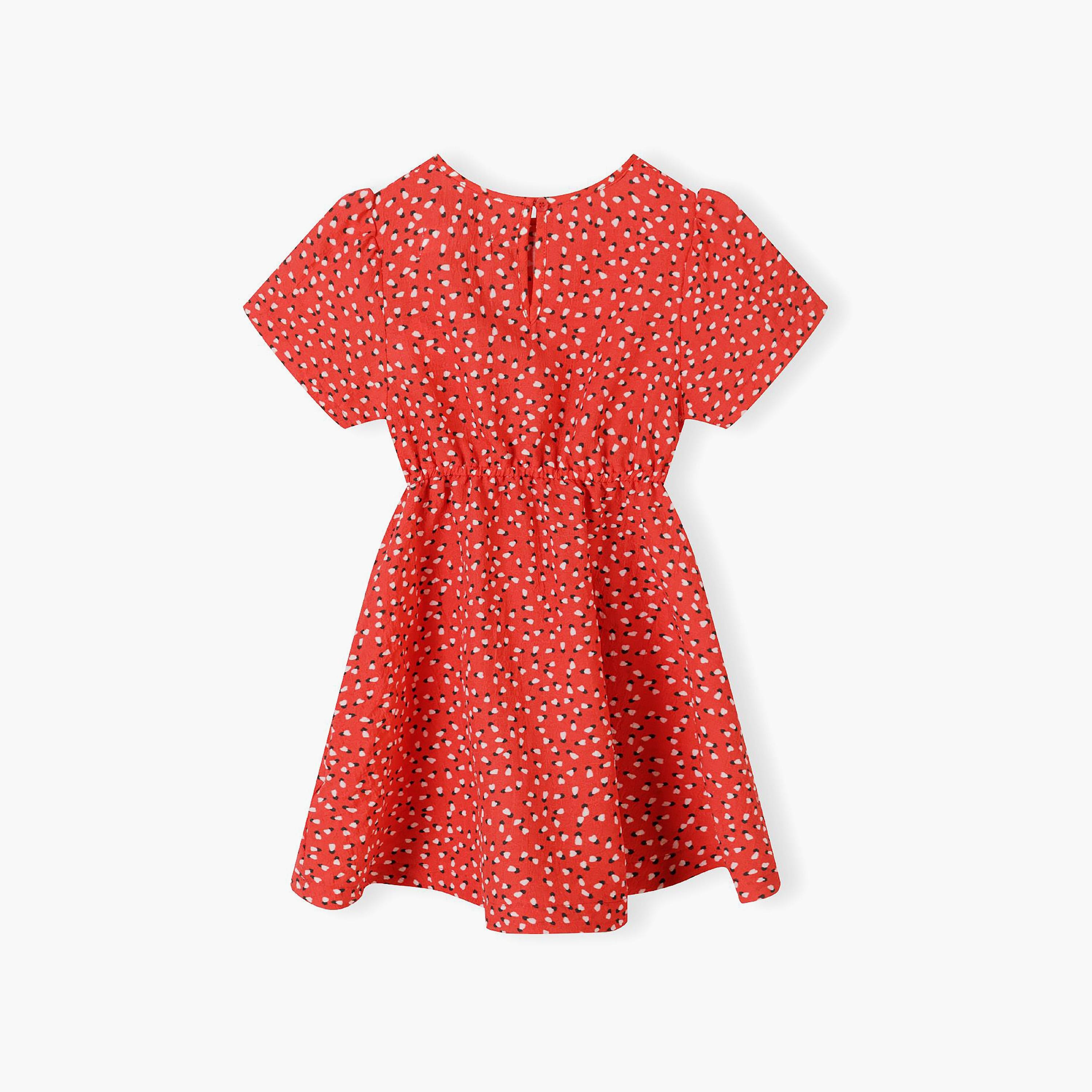 فستان قصير الأكمام ومُقصوص من مينوتي-girls-clothing-dressesandjumpsuits-image-3