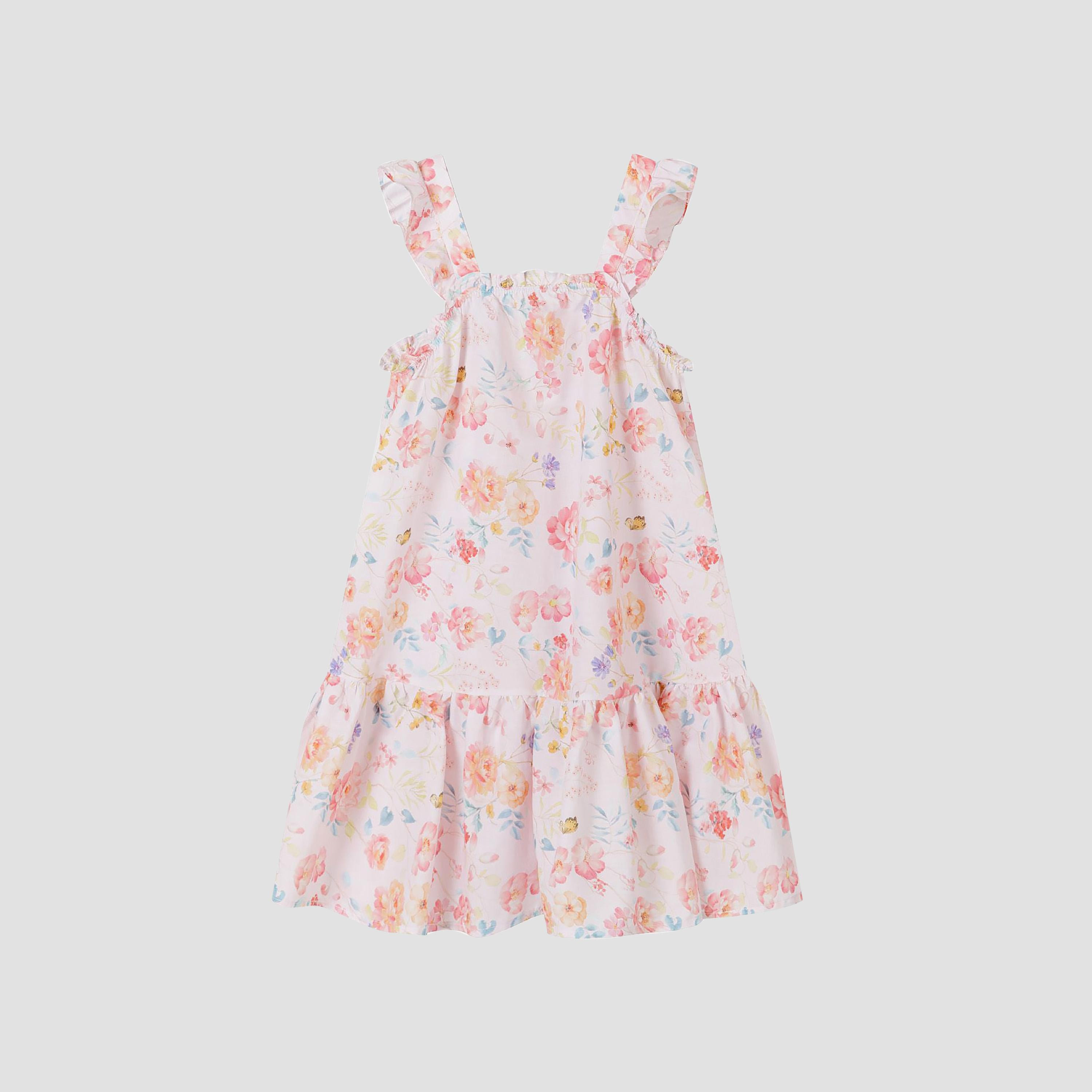 فستان متعدد الطبقات بحزام كتف مع كشكشة من مينوتي-girls-clothing-dressesandjumpsuits-image-2