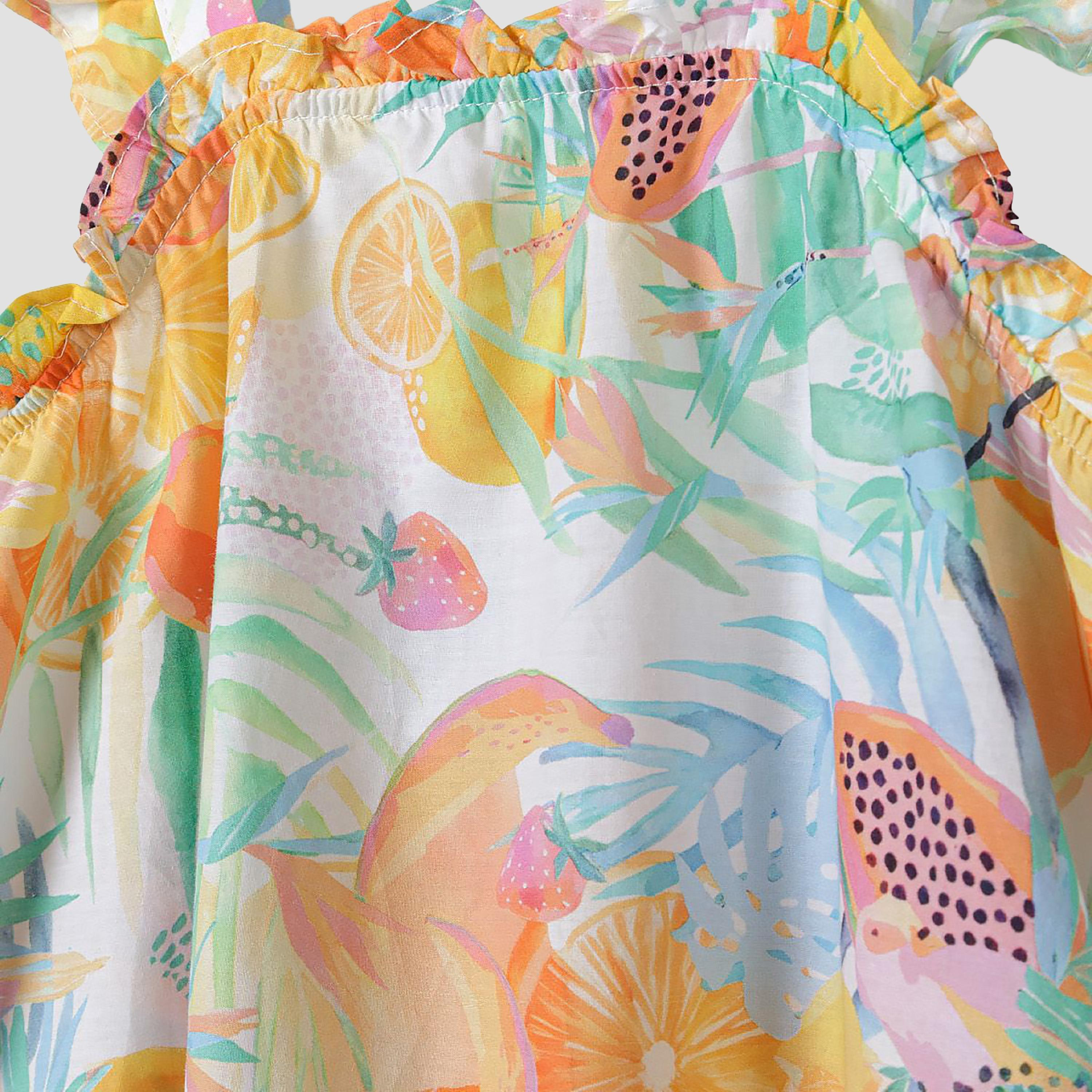 فستان متعدد الطبقات بحزام كتف مع كشكشة من مينوتي-girls-clothing-dressesandjumpsuits-image-4