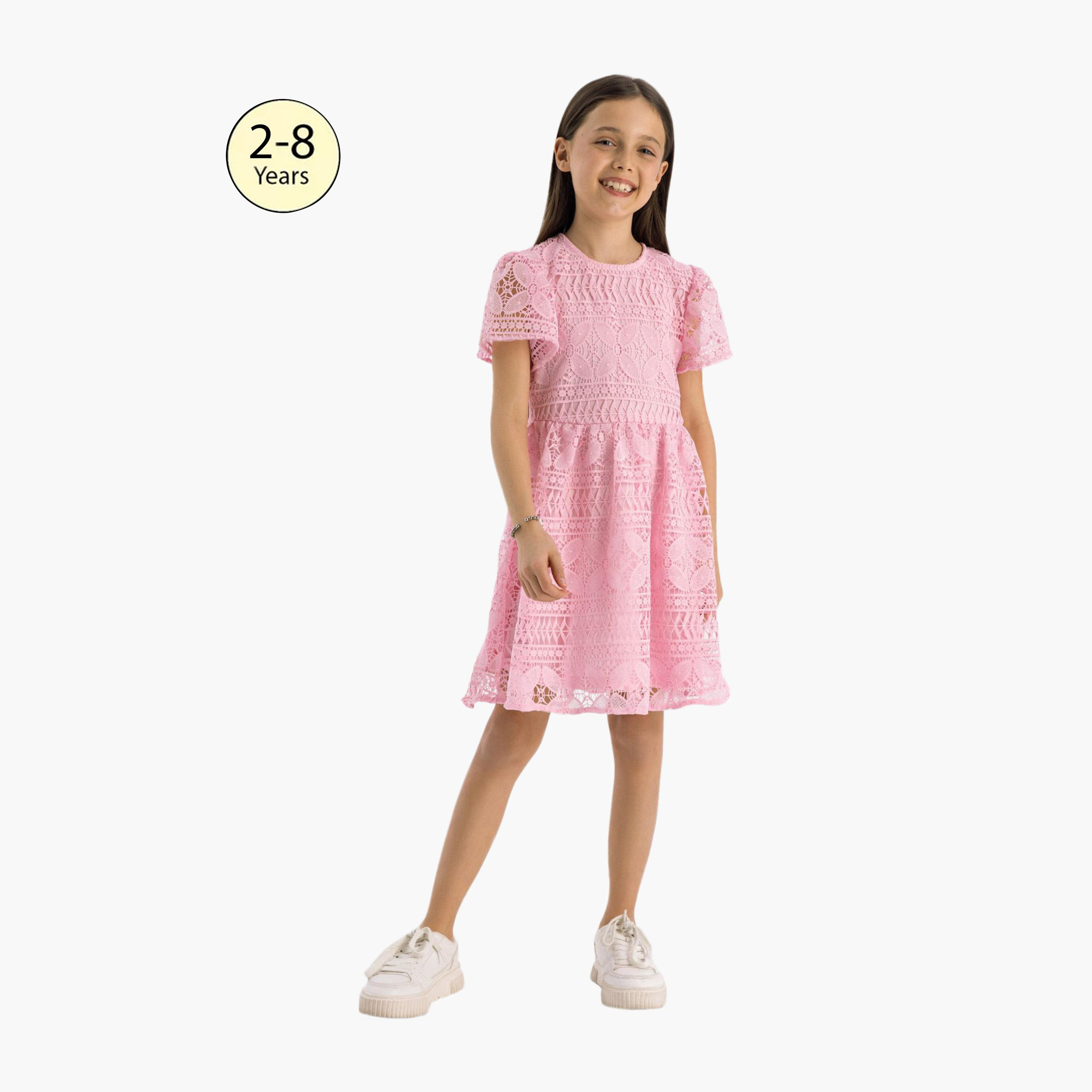 فستان بأكمام واسعة وتنورة دائرية من مينوتي-girls-clothing-dressesandjumpsuits-image-1