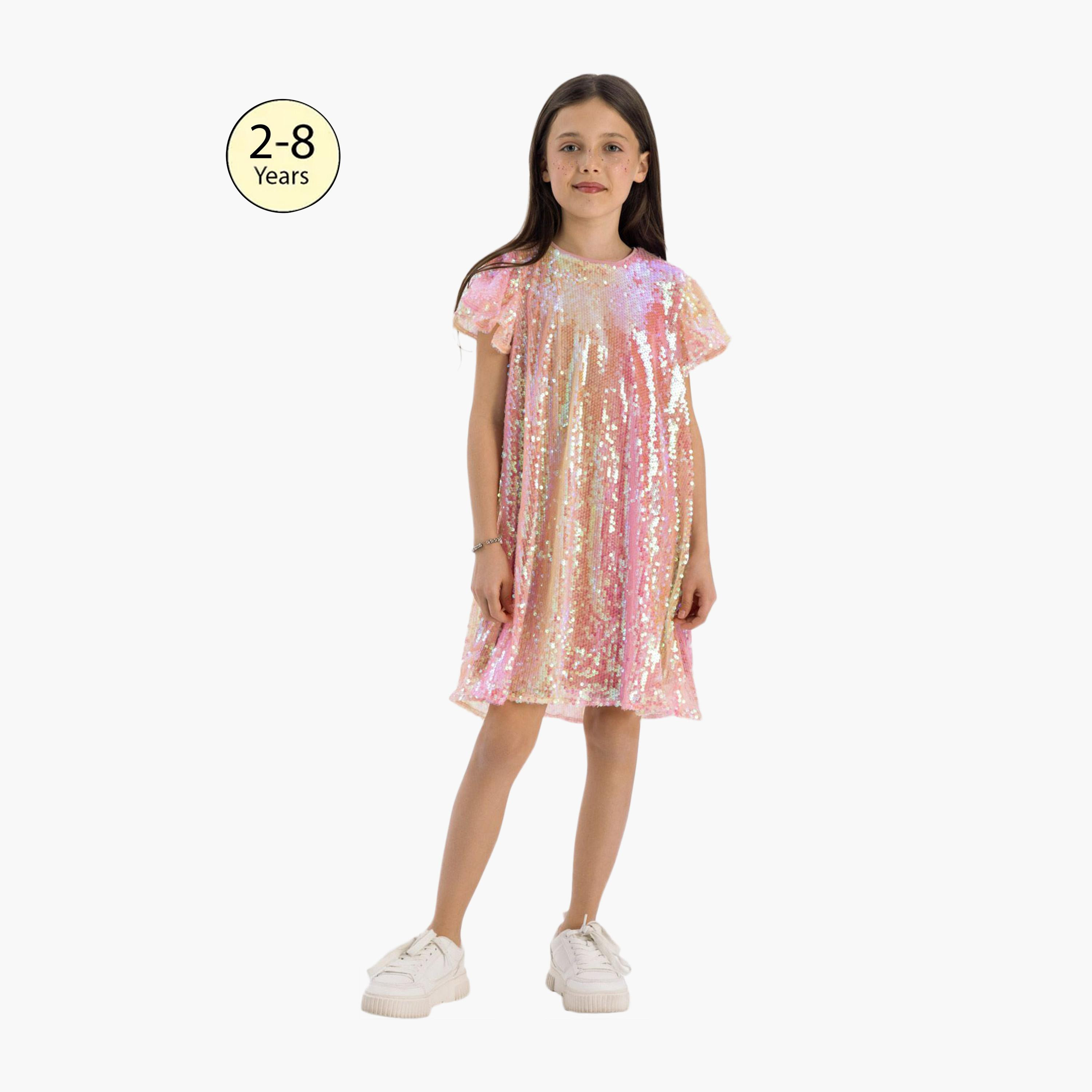 فستان ترتر بأكمام منفوشة من مينوتي-girls-clothing-dressesandjumpsuits-image-1