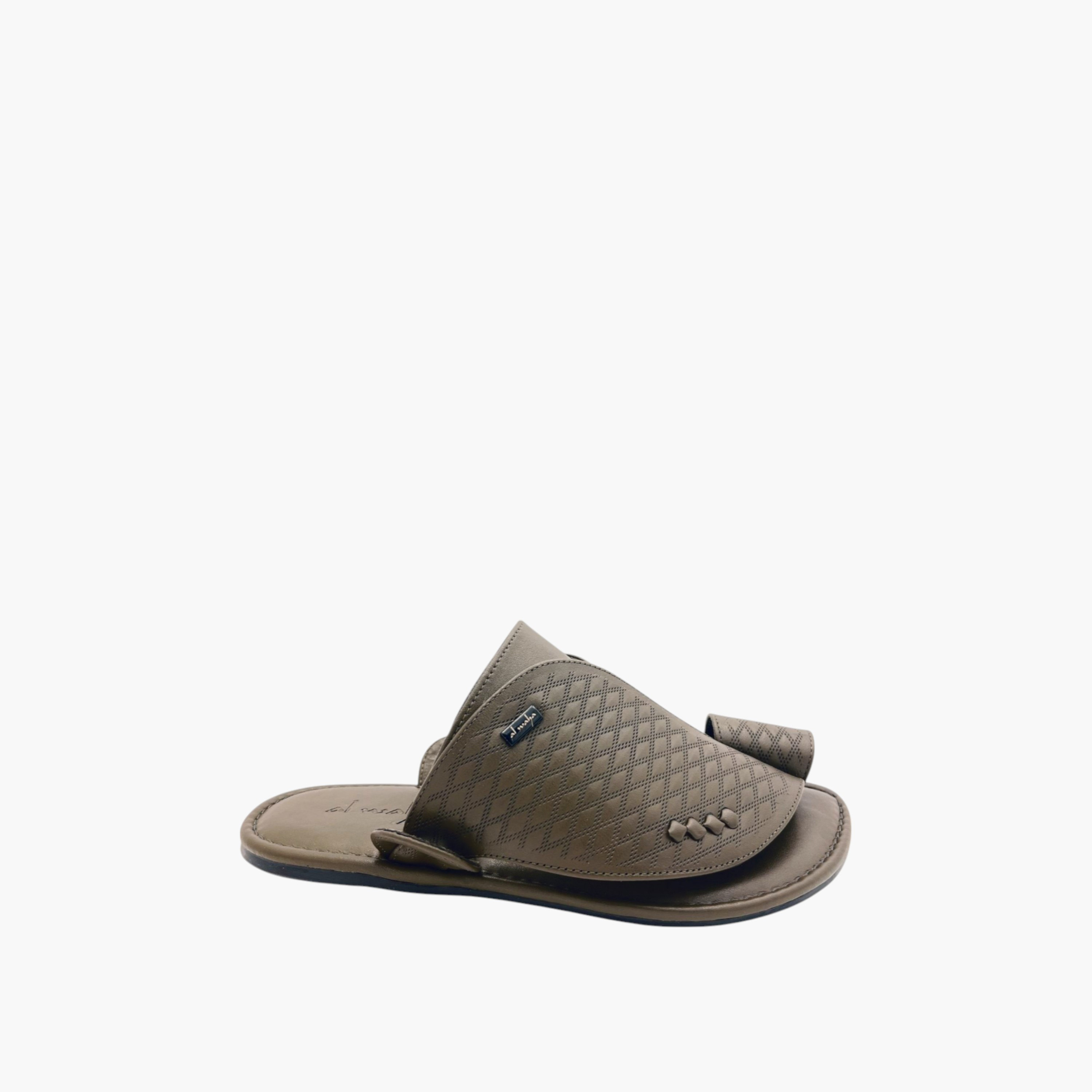 Al Waha Textured Slip-On Arabic Sandals with Toe Loop Detail-men-shoes-sandals-image-1