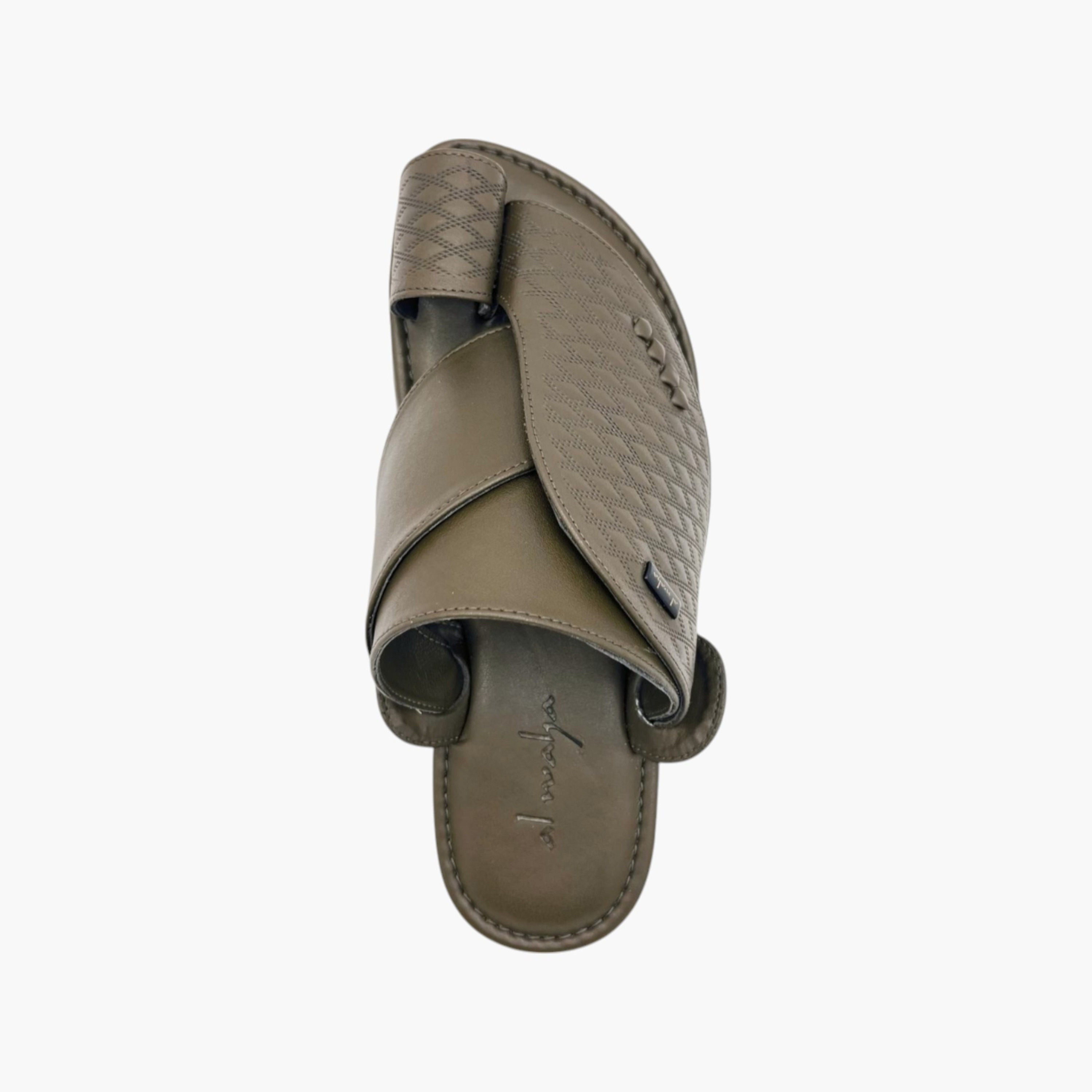 Al Waha Textured Slip-On Arabic Sandals with Toe Loop Detail-men-shoes-sandals-image-3