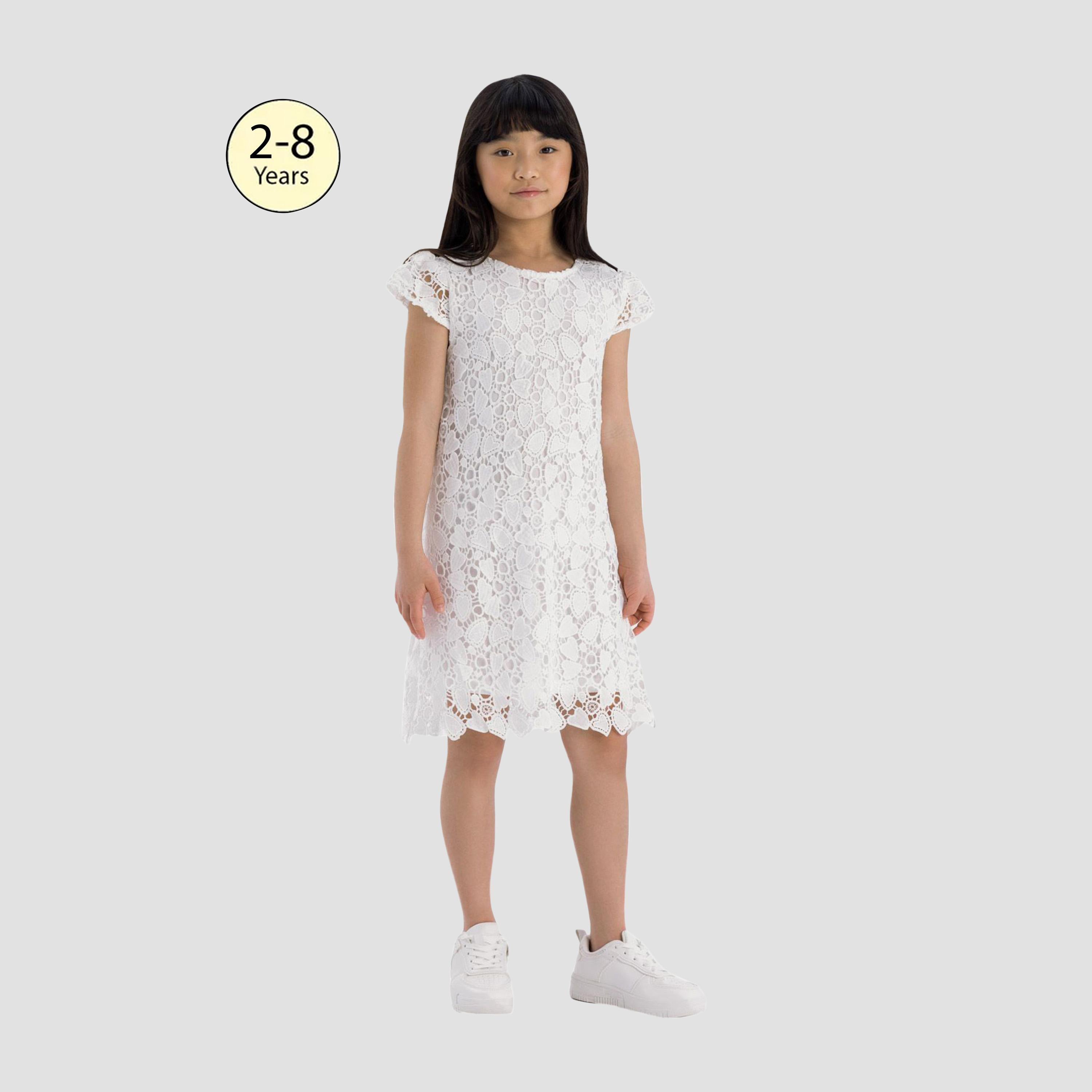 Minoti Short Sleeves Lace Dress-girls-clothing-dressesandjumpsuits-image-1