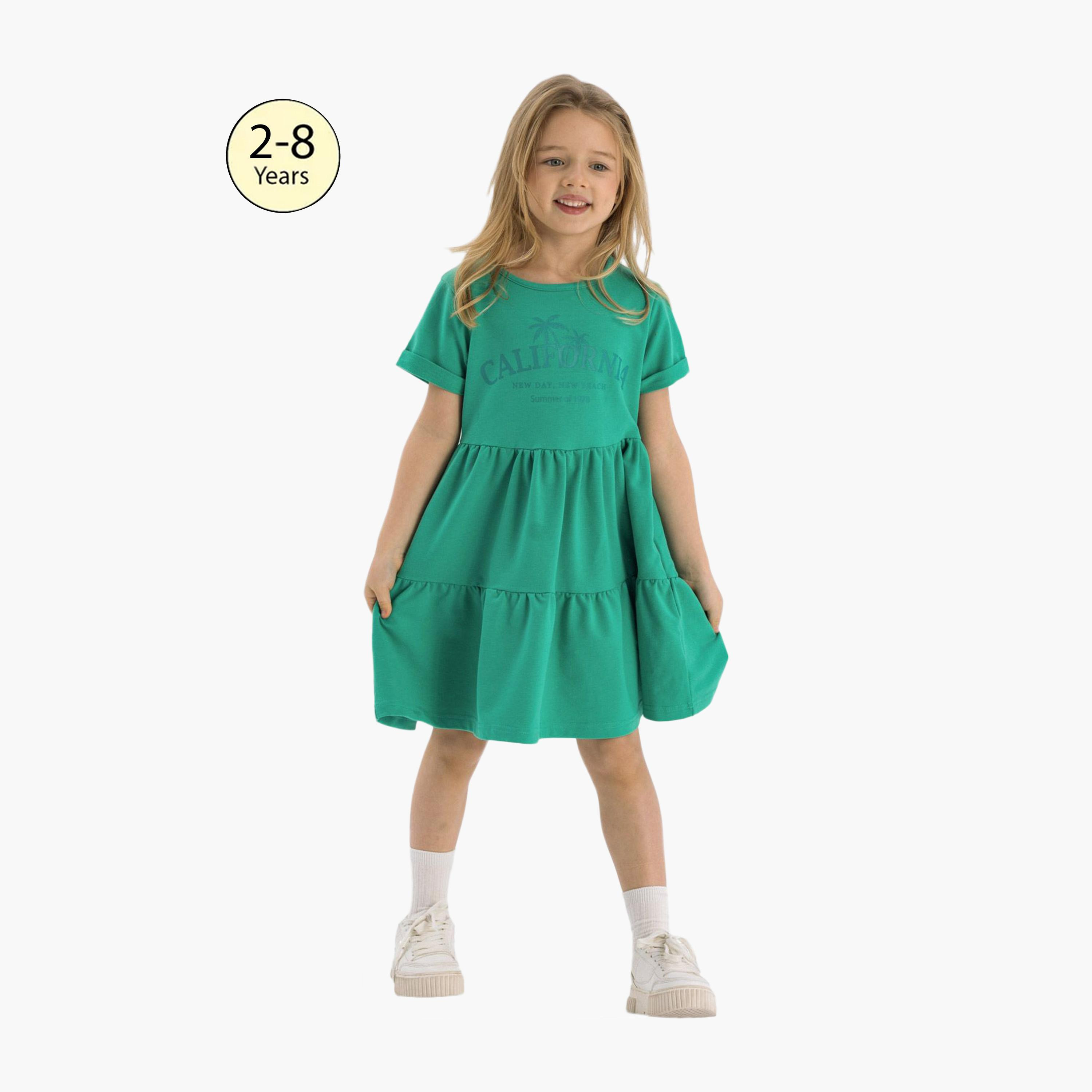 فستان من الصوف بأكمام قصيرة ومتعدد الطبقات من مينوتي-girls-clothing-dressesandjumpsuits-image-1