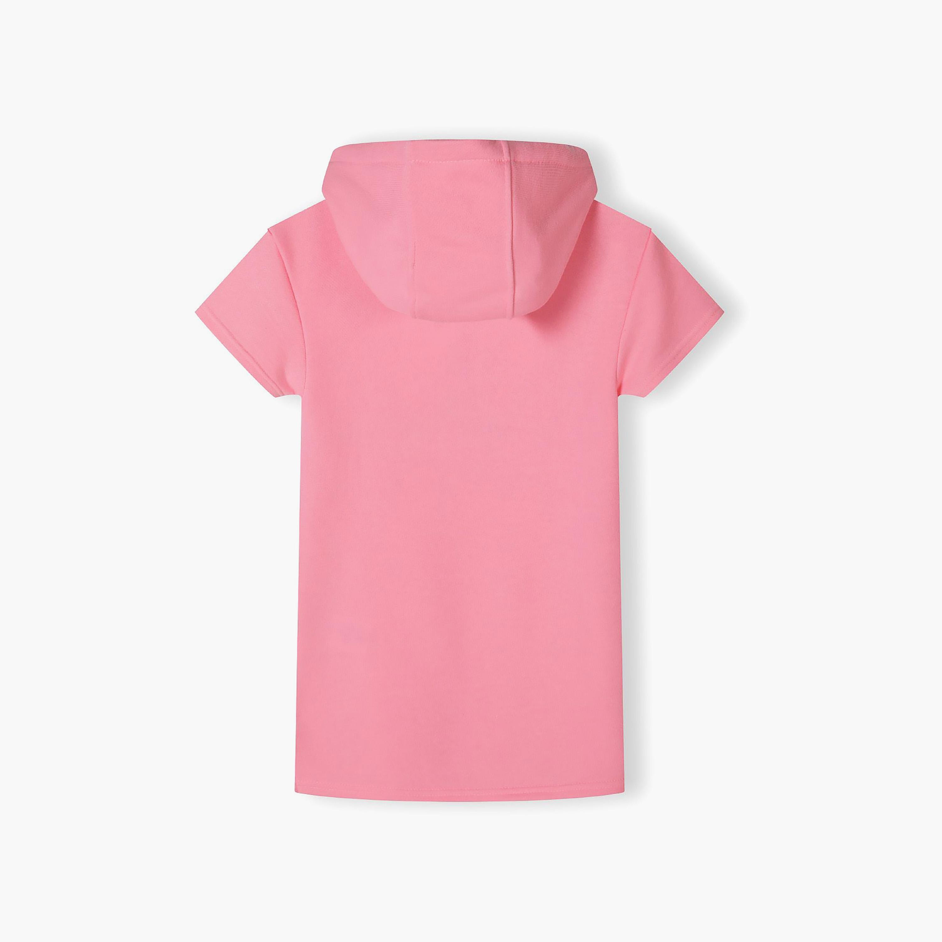 Minoti Short Sleeves Fleece Hooded Dress-girls-clothing-dressesandjumpsuits-image-3