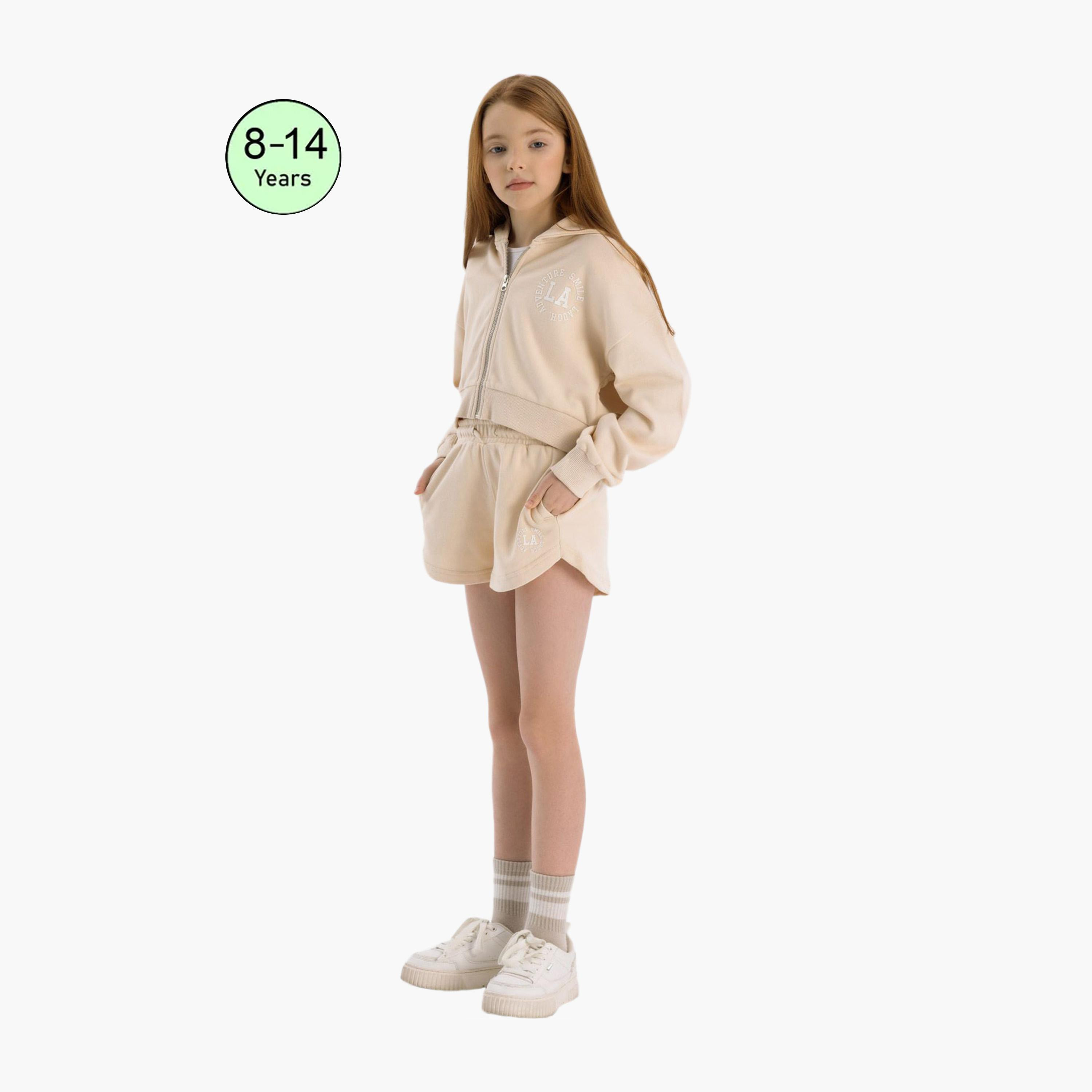 طقم هودي وشورت بسحاب من مينوتي-girls-clothing-setsandcoords-image-1