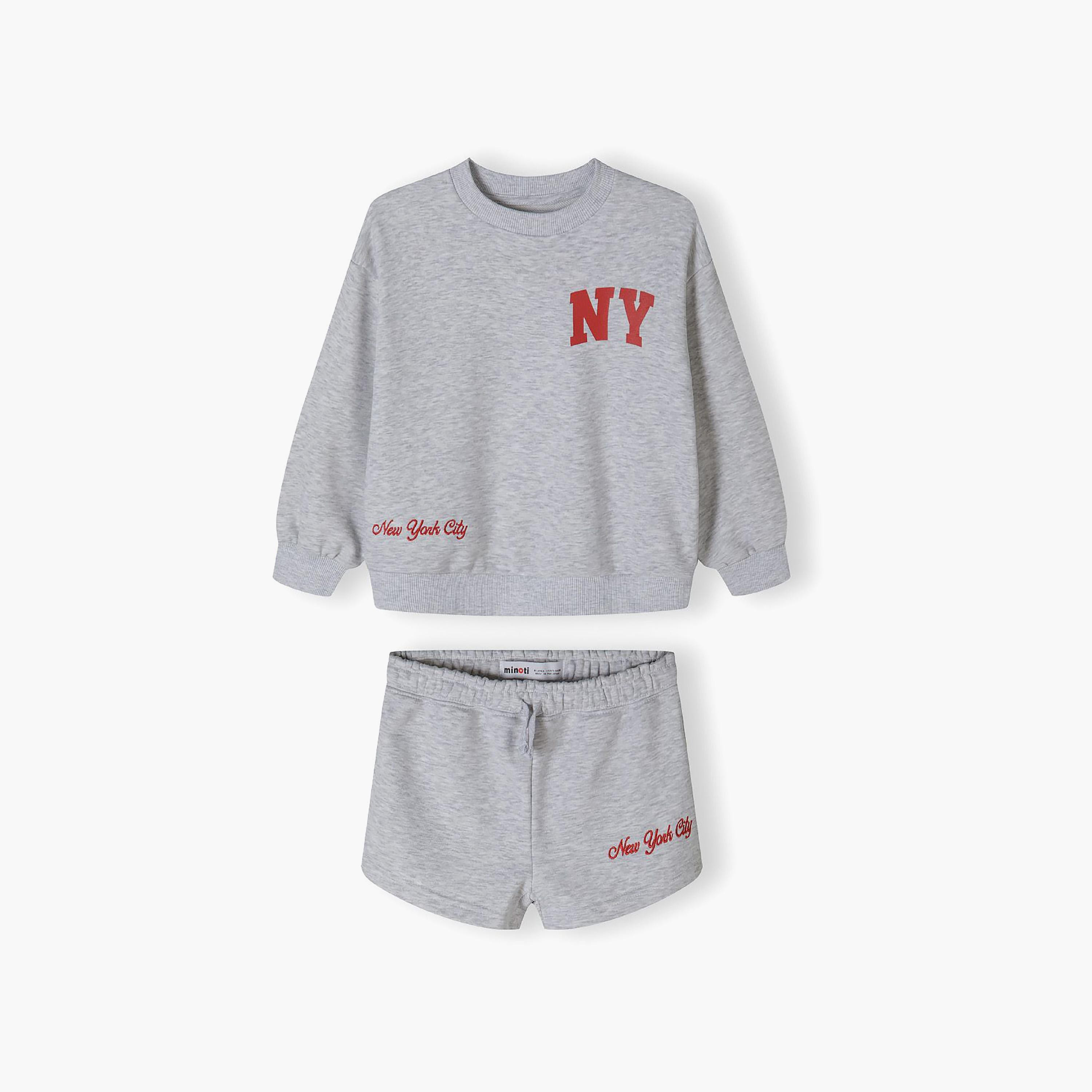 Minoti Crew Neck Sweatshirt & Shorts Set-girls-clothing-setsandcoords-image-2