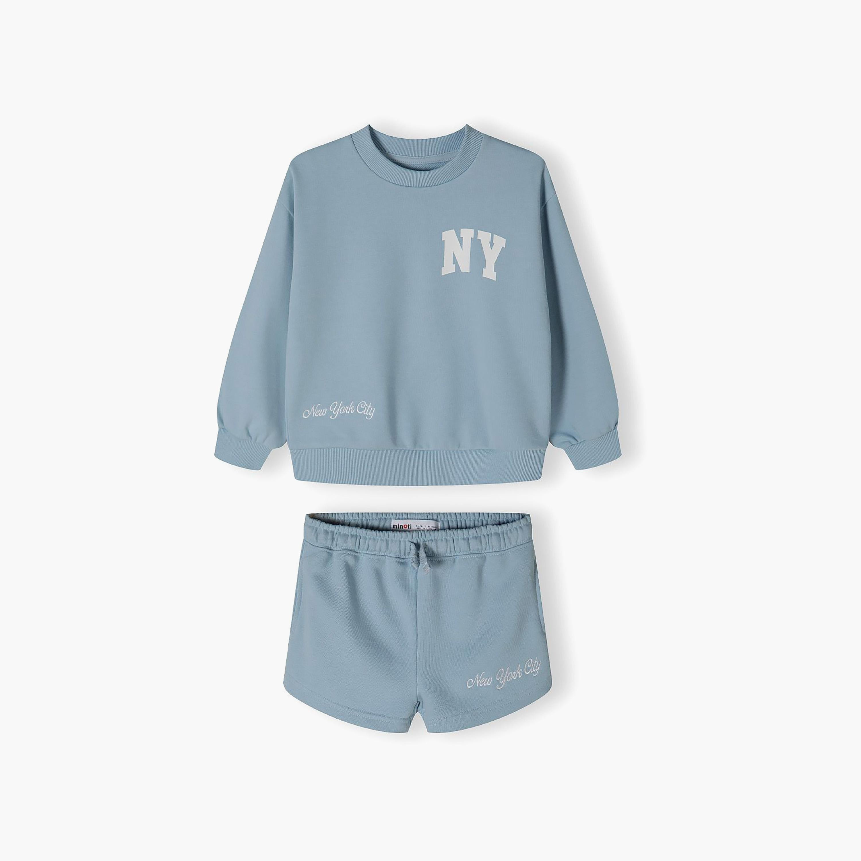 Minoti Crew Neck Sweatshirt & Shorts Set-girls-clothing-setsandcoords-image-2