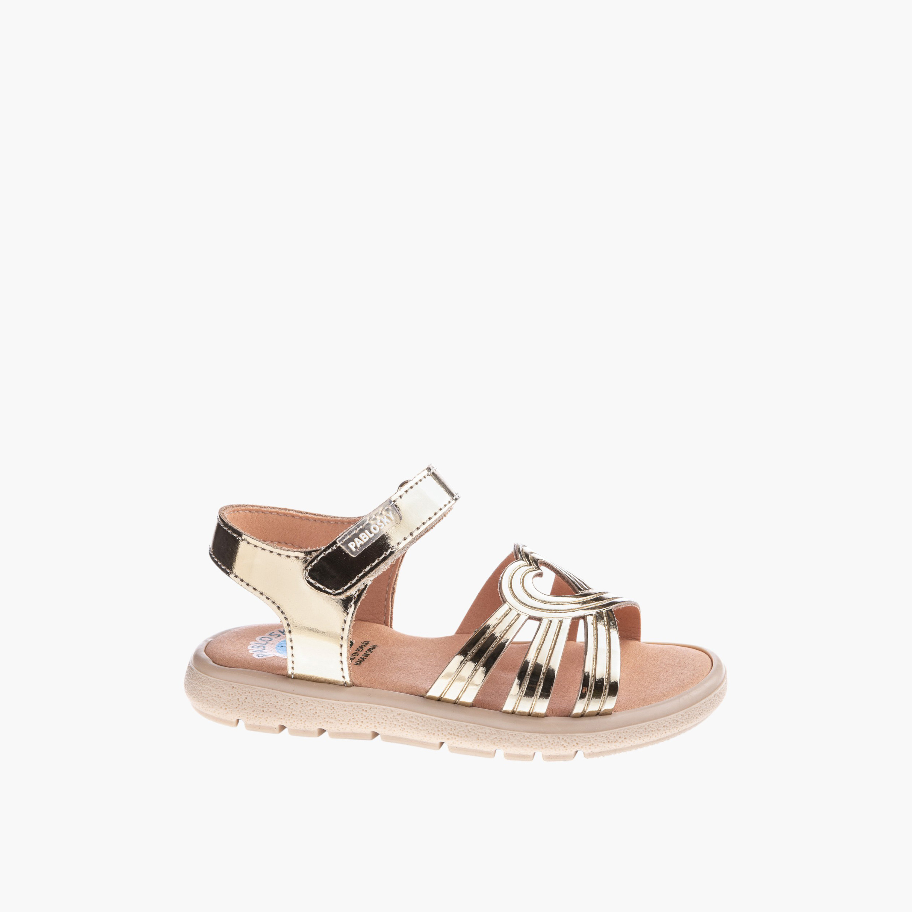 Pablosky Girls' Strap Sandals with Hook and Loop Closure-girls-shoes-sandals-image-1