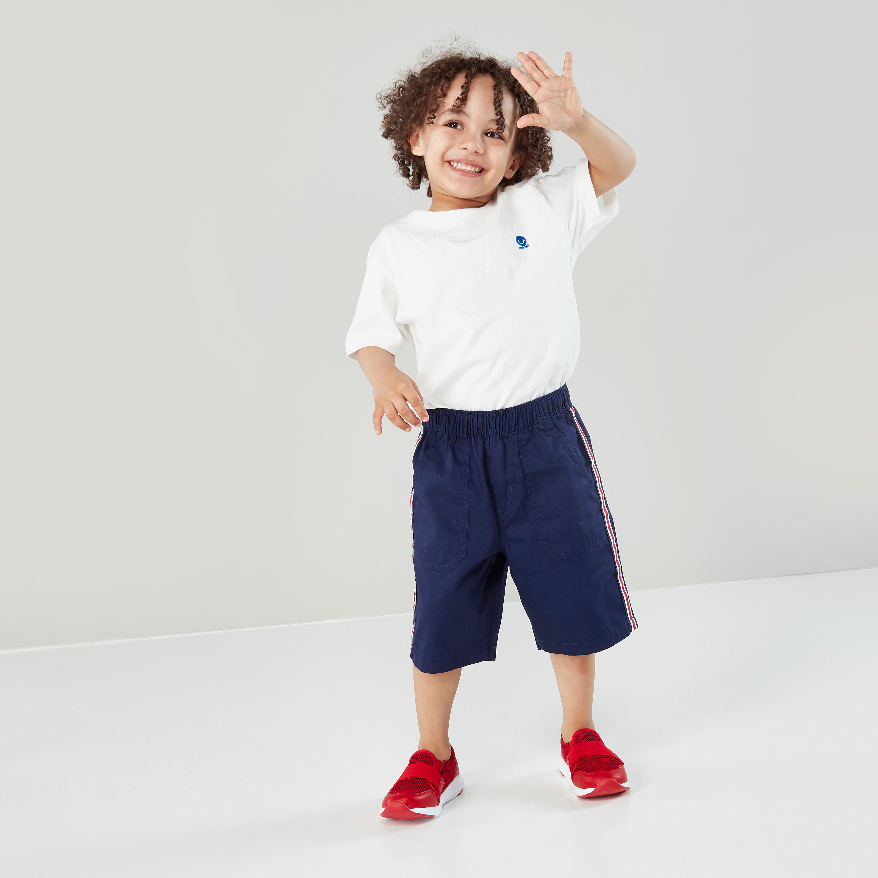 Bossini Solid Shorts with Tape and Pocket Detail-boys-clothing-bottoms-shorts-image-1