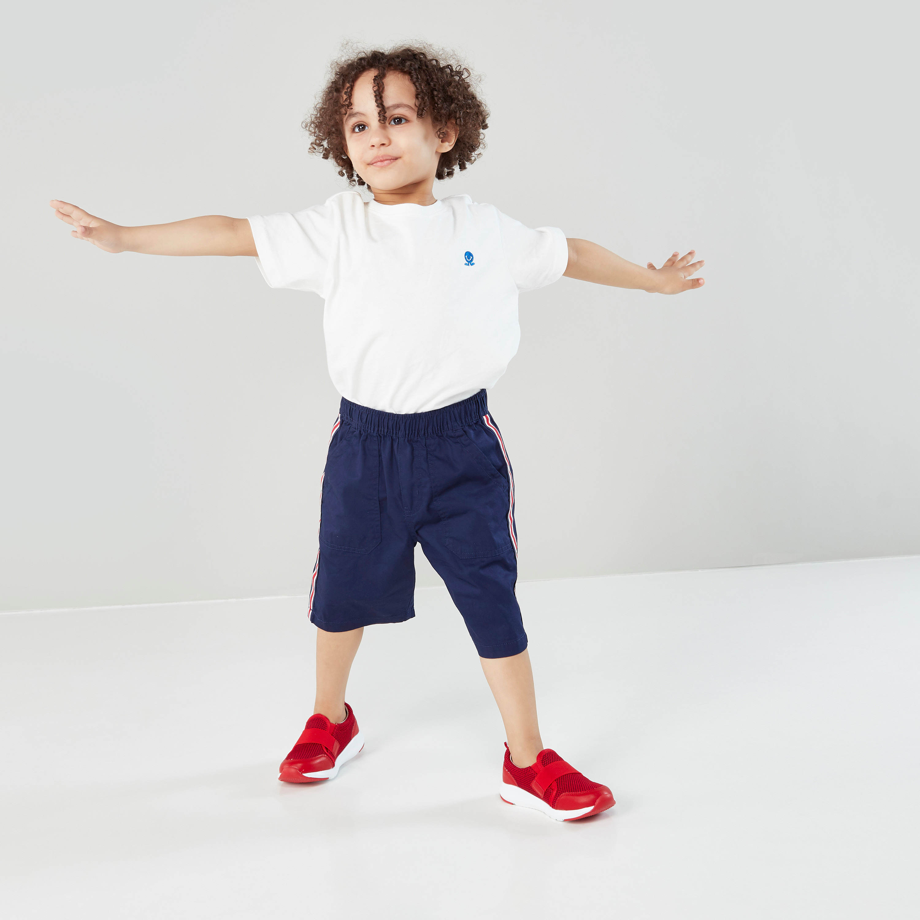 Bossini Solid Shorts with Tape and Pocket Detail-boys-clothing-bottoms-shorts-image-2