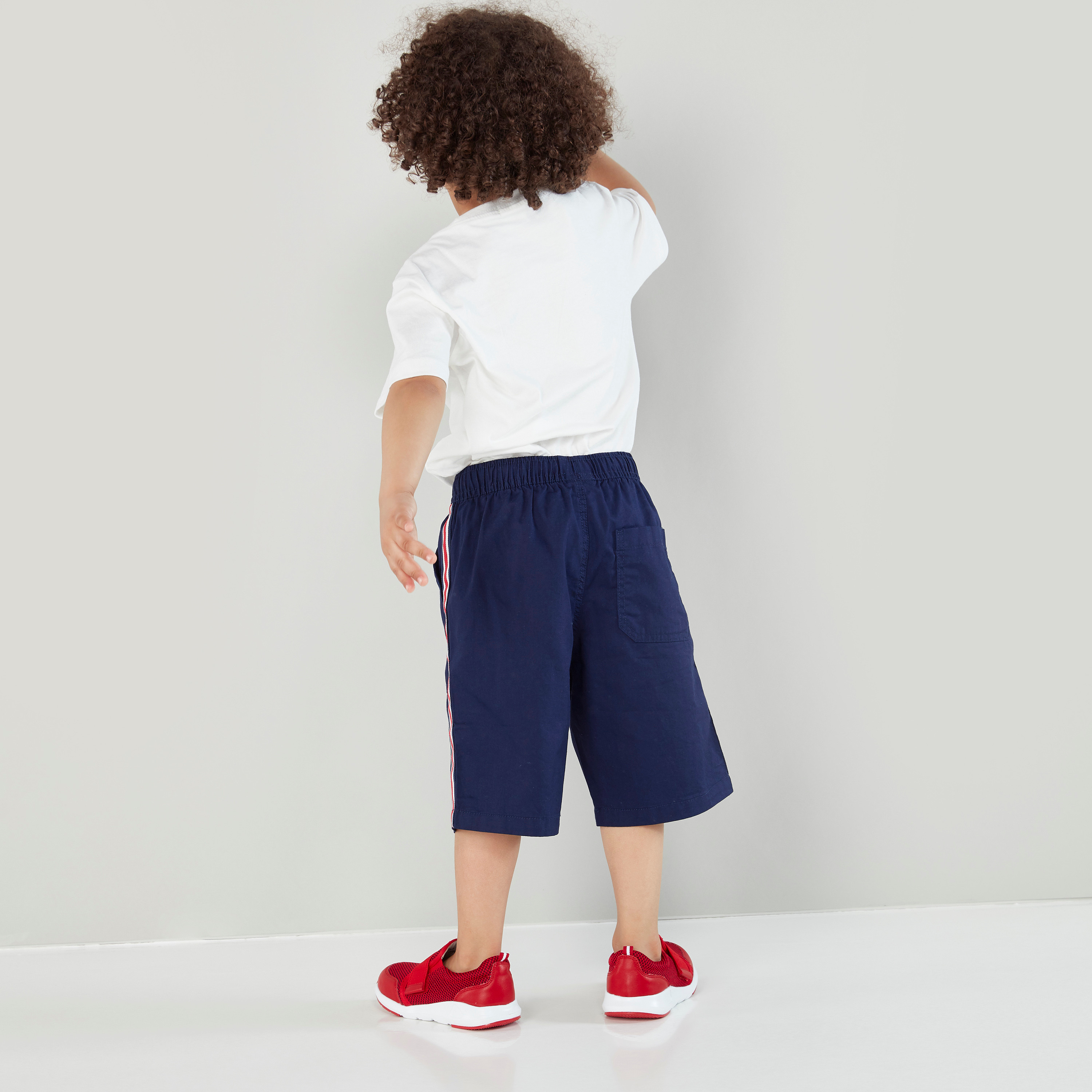 Bossini Solid Shorts with Tape and Pocket Detail-boys-clothing-bottoms-shorts-image-4