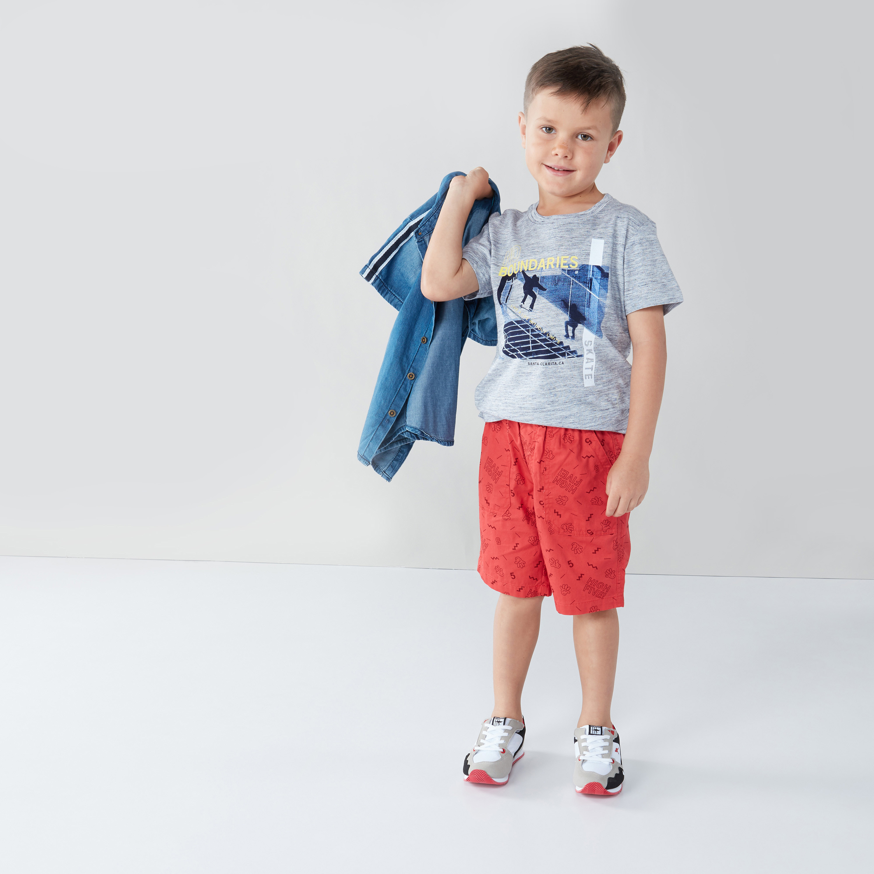 Bossini Hand Printed Shorts with Elasticised Waistband-cpkids-clothing-boys-bottoms-shorts-image-1
