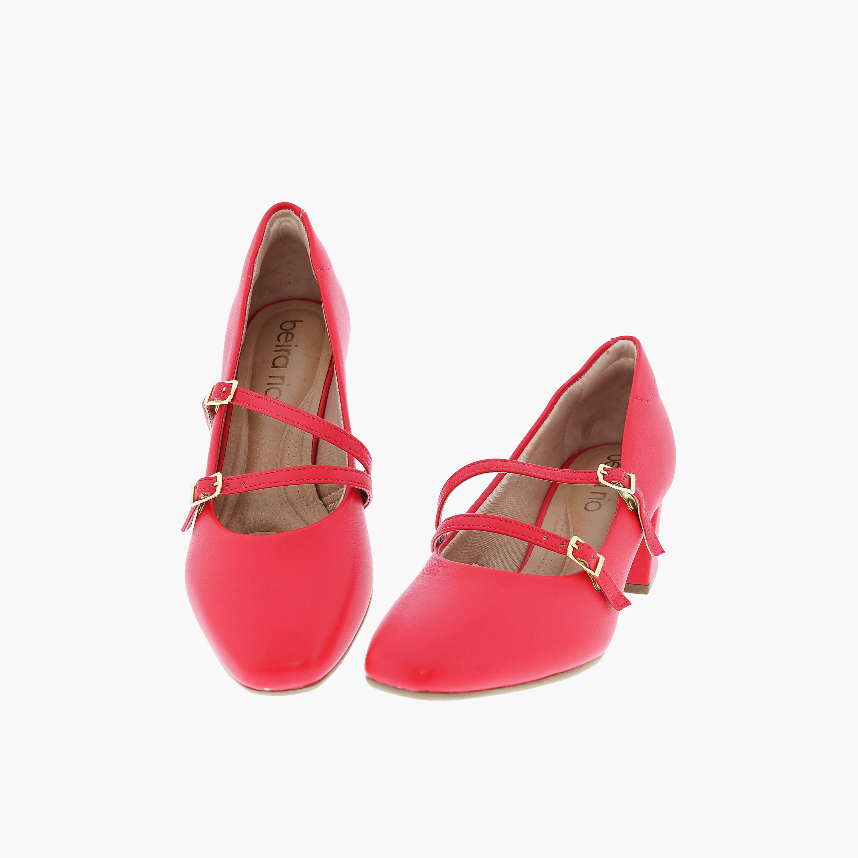 Beira Rio by Geoomnii  Women's Buckle Closure Block Pumps | 4314-105-9569-86347       -women-shoes-heels-image-4