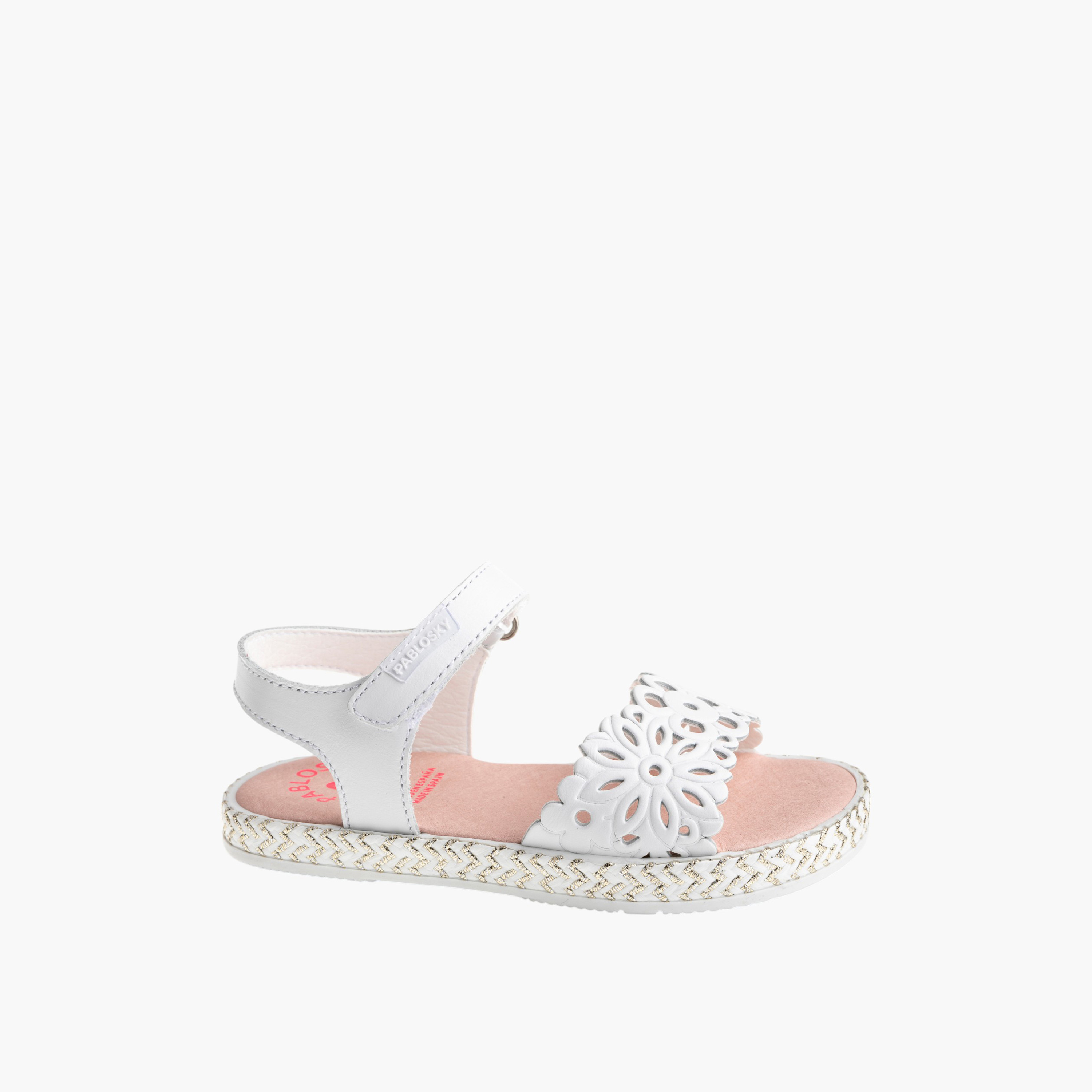 Pablosky Girls' Strap Sandals with Hook and Loop Closure-girls-shoes-sandals-image-1