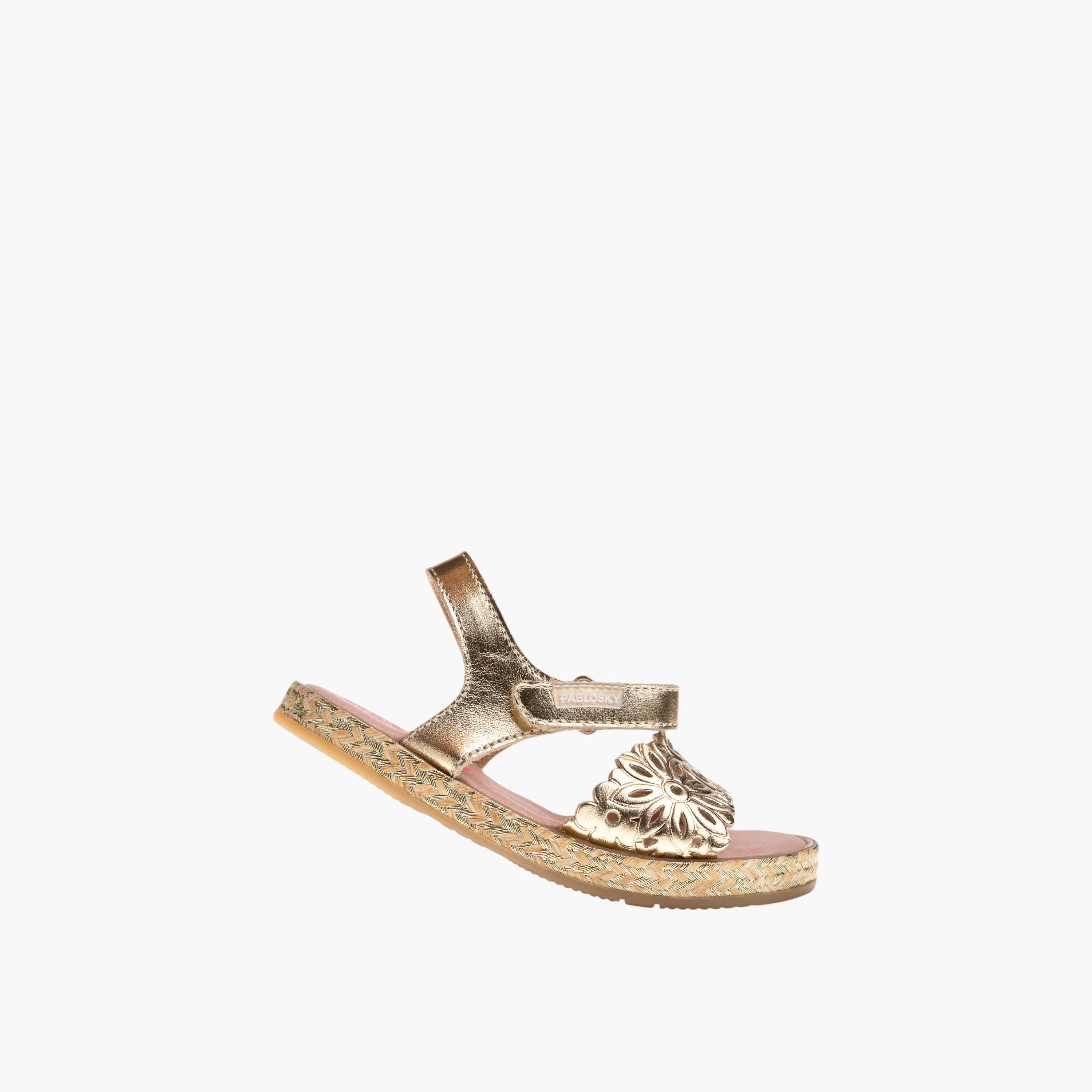 Pablosky Girls' Strap Sandals with Hook and Loop Closure-girls-shoes-sandals-image-5