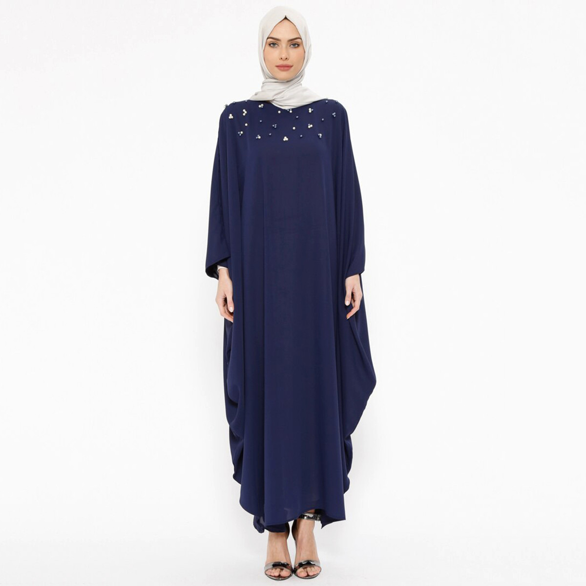 Women Embellished Flared Sleeve Abaya Filizzade By Modanisa-women-arabicclothing-abayas-image-6