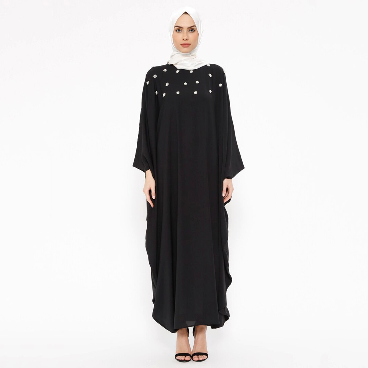 Women Embellished Flared Sleeve Abaya Filizzade By Modanisa-women-arabicclothing-abayas-image-6