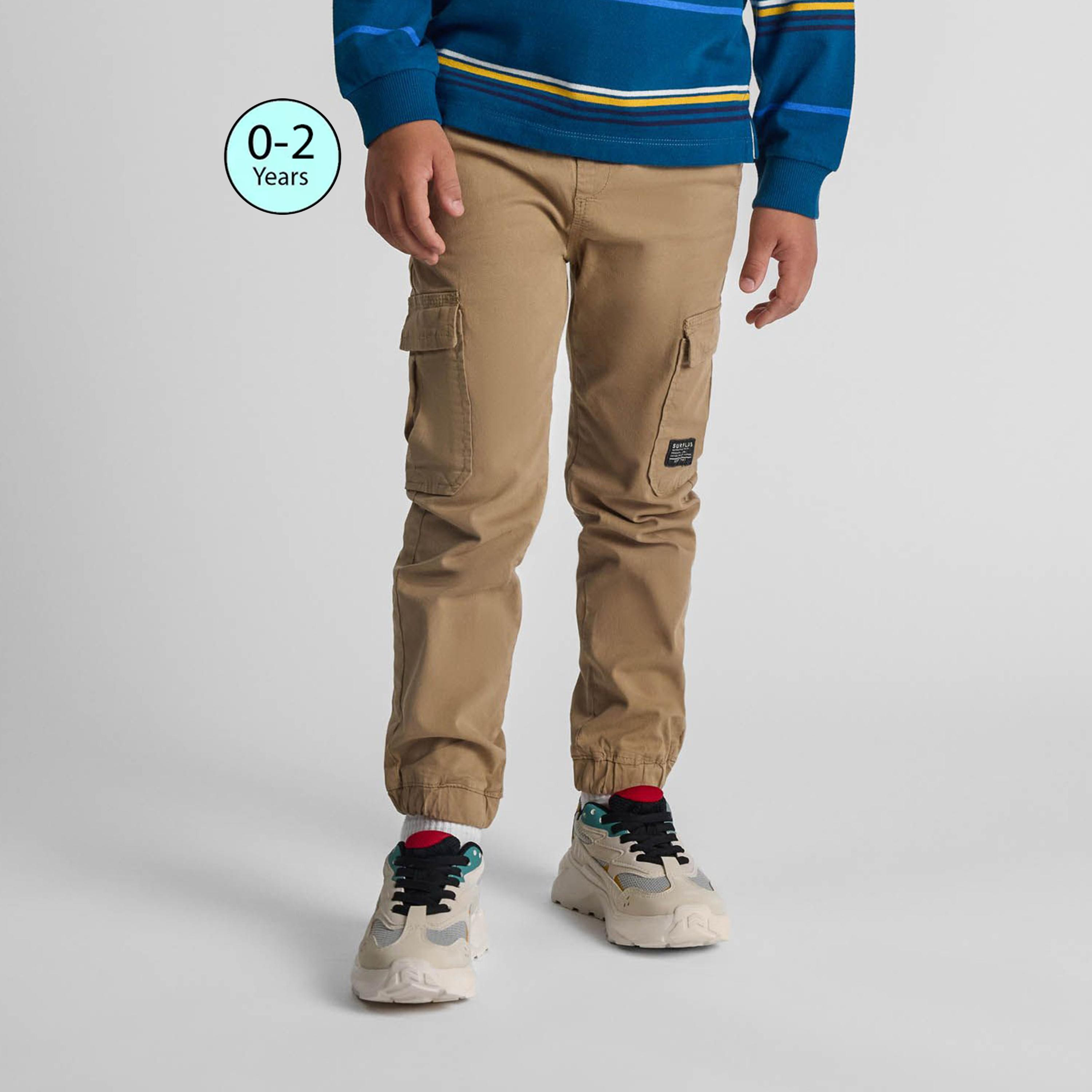Minoti Printed Elasticated Drawstring Waist Cotton Blend Cargo Pants-boys-clothing-bottoms-trousers-image-1