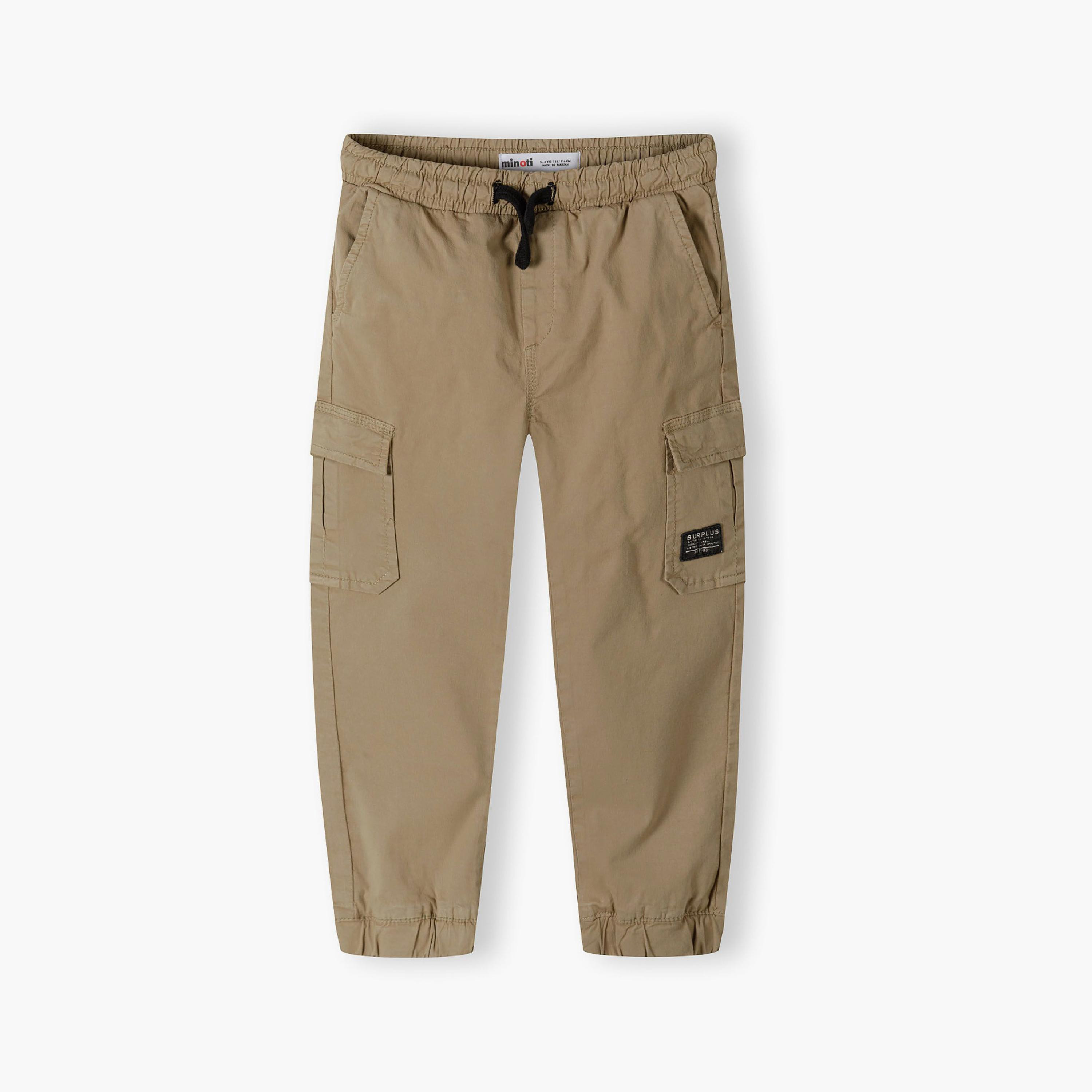 بنطلون كارجو من مزيج القطن المنقوش بخصر مطاطي ورباط من مينوتي-boys-clothing-bottoms-trousers-image-2