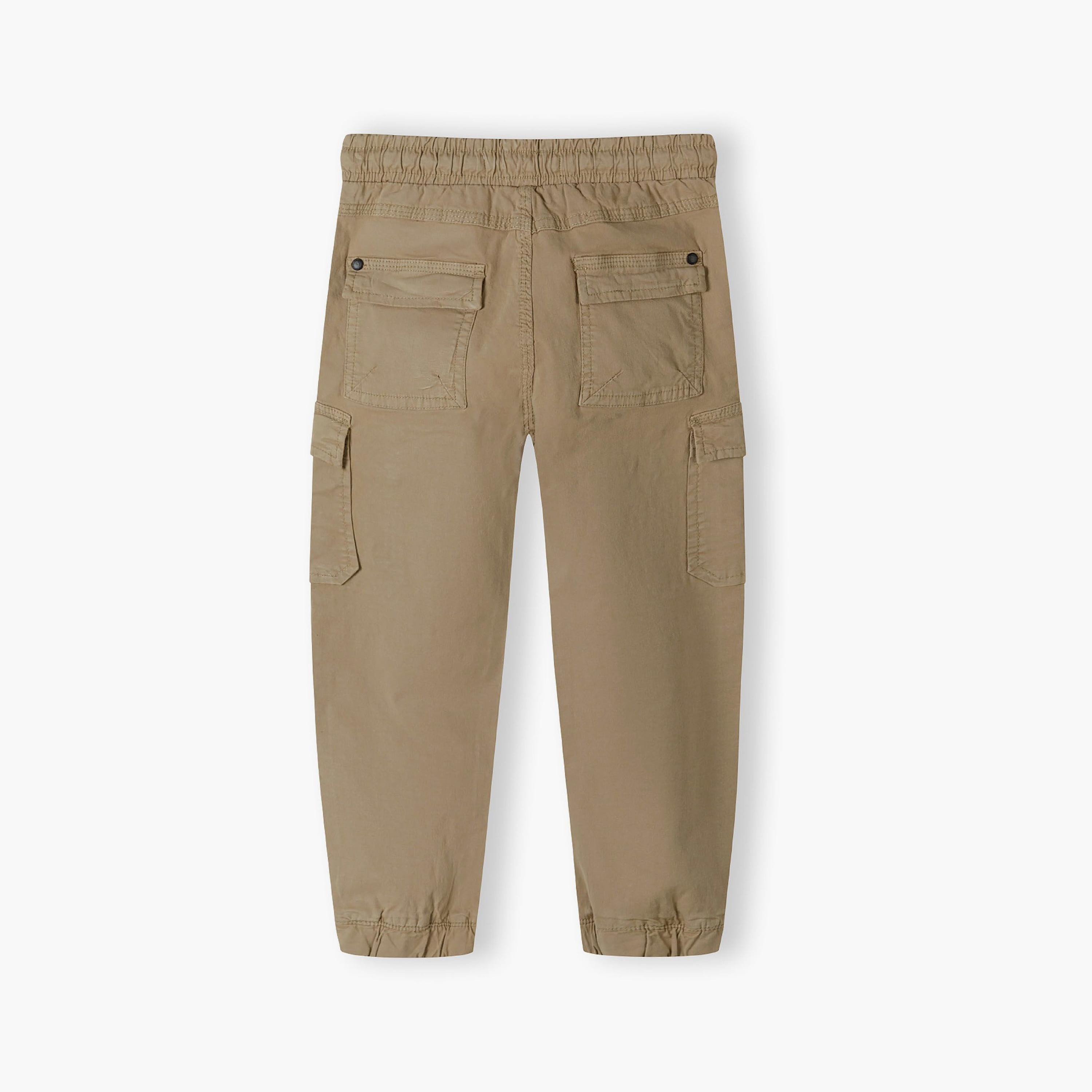 بنطلون كارجو من مزيج القطن المنقوش بخصر مطاطي ورباط من مينوتي-boys-clothing-bottoms-trousers-image-3