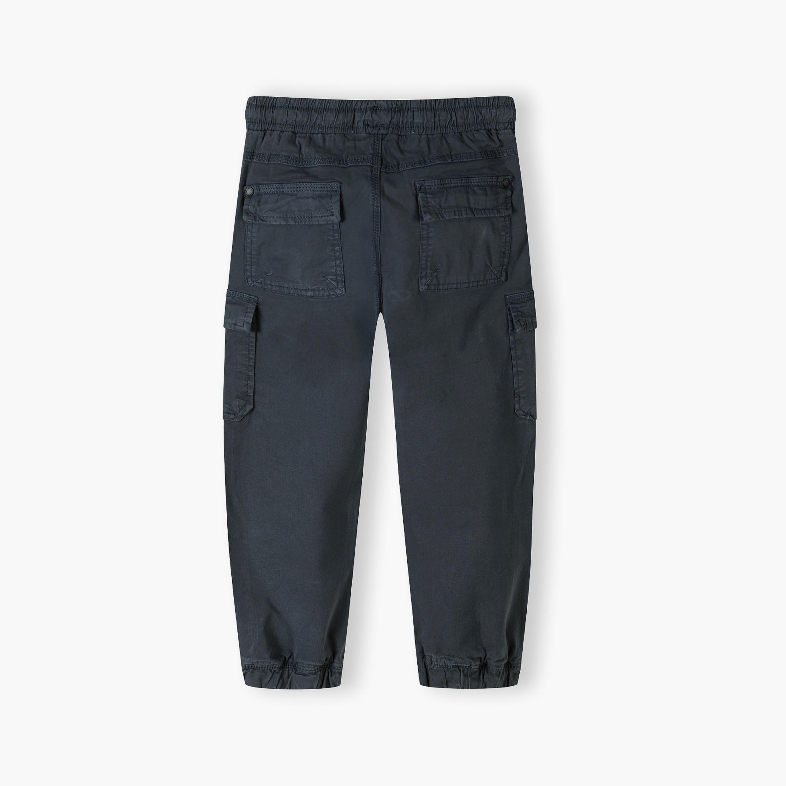 بنطلون كارجو من مزيج القطن المنقوش بخصر مطاطي ورباط من مينوتي-boys-clothing-bottoms-trousers-image-3