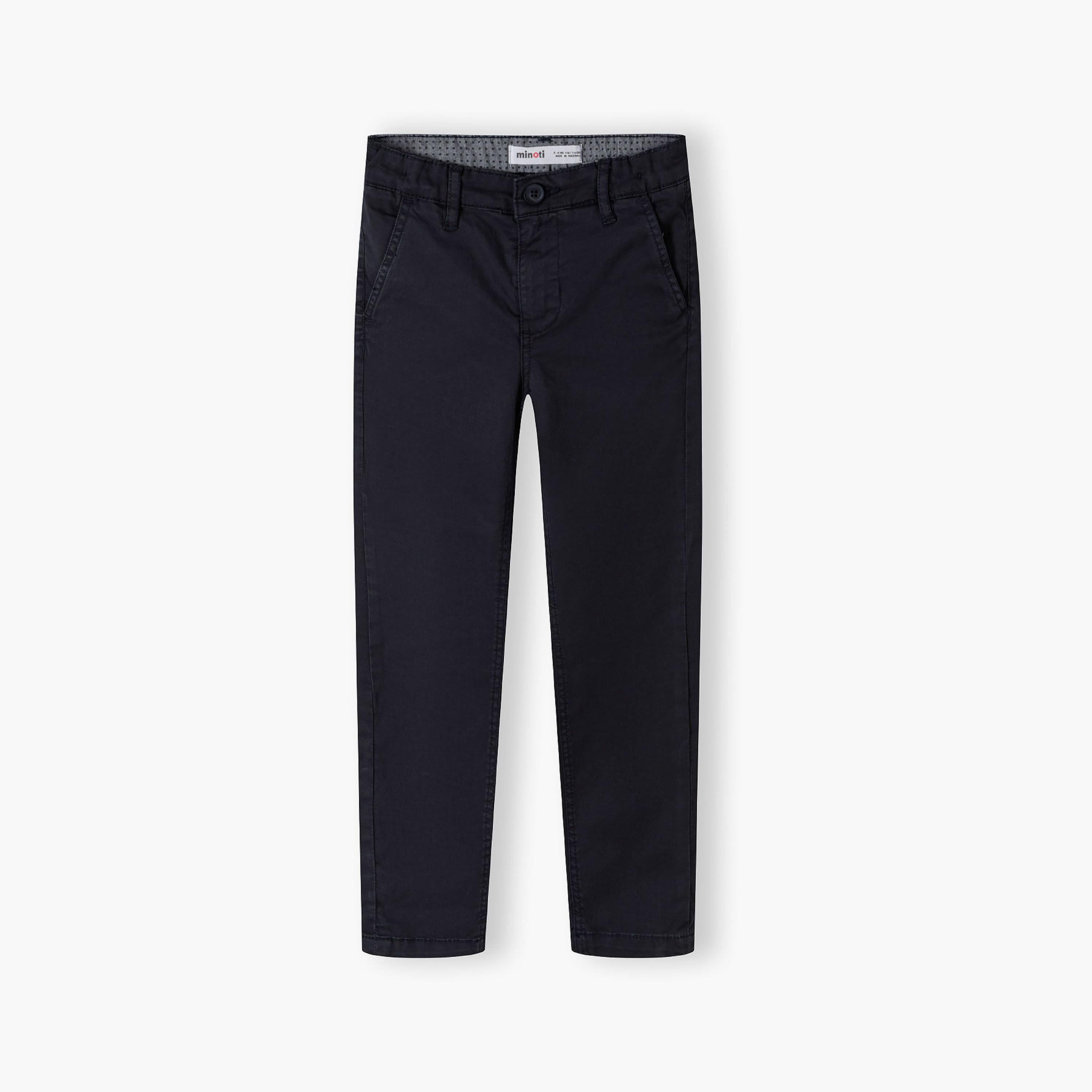 Minoti Solid Button Waist Cotton Blend Chinos Pants-boys-clothing-schoolwear-bottoms-pants-image-2