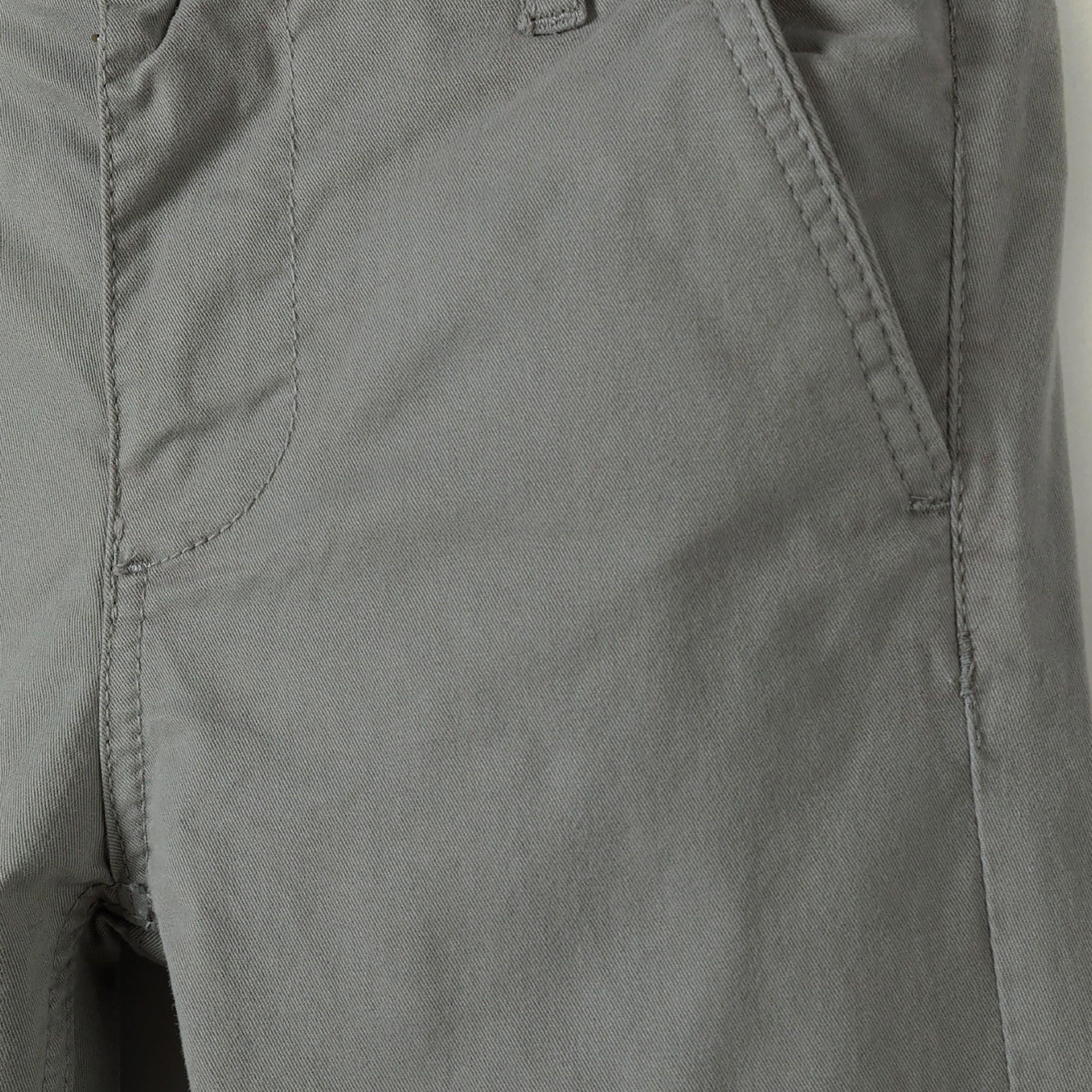 Minoti Solid Button Waist Cotton Blend Chinos Pants-boys-clothing-schoolwear-bottoms-pants-image-3