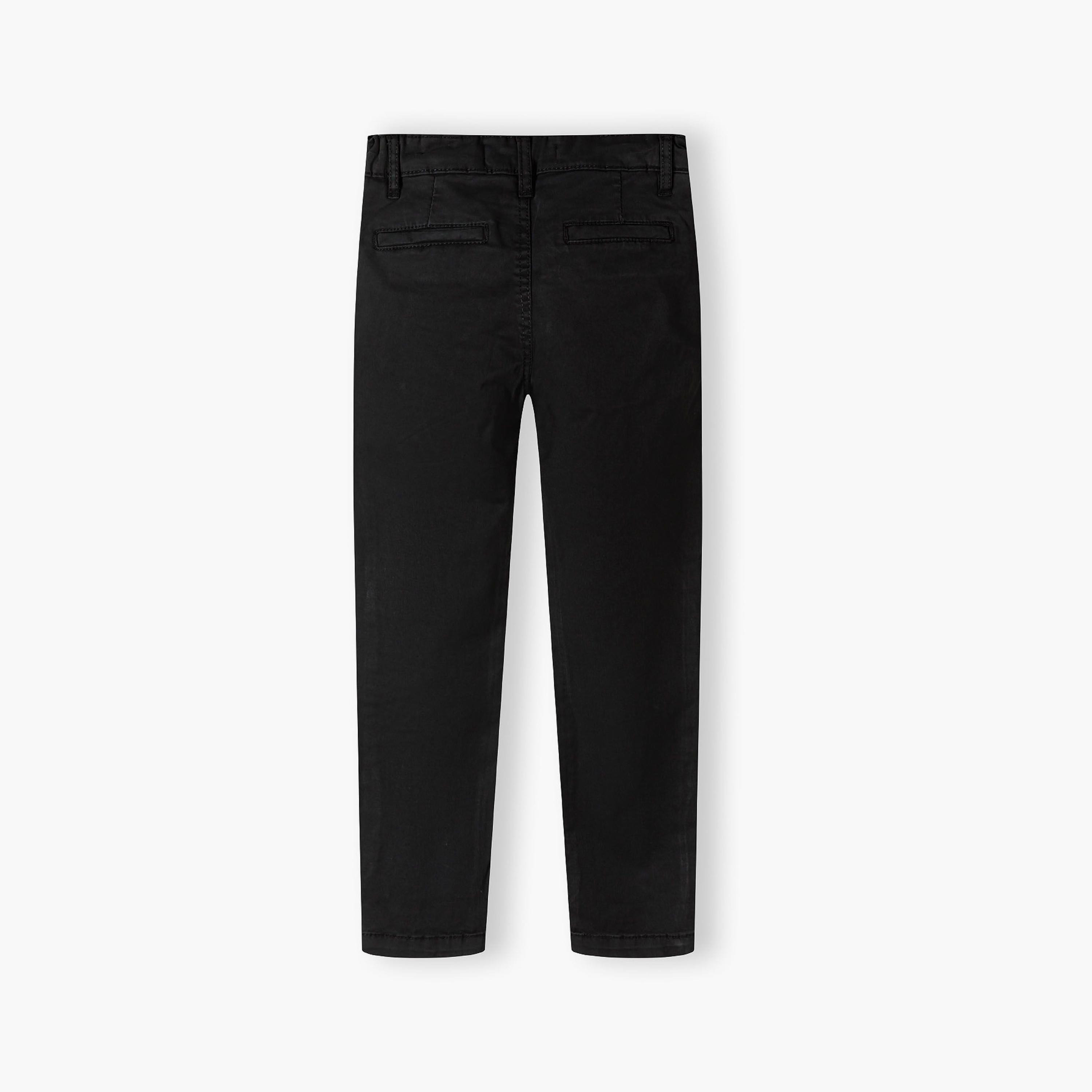 بنطلون تشينو من مزيج القطن السادة بزر عند الخصر من مينوتي-boys-clothing-schoolwear-bottoms-pants-image-2
