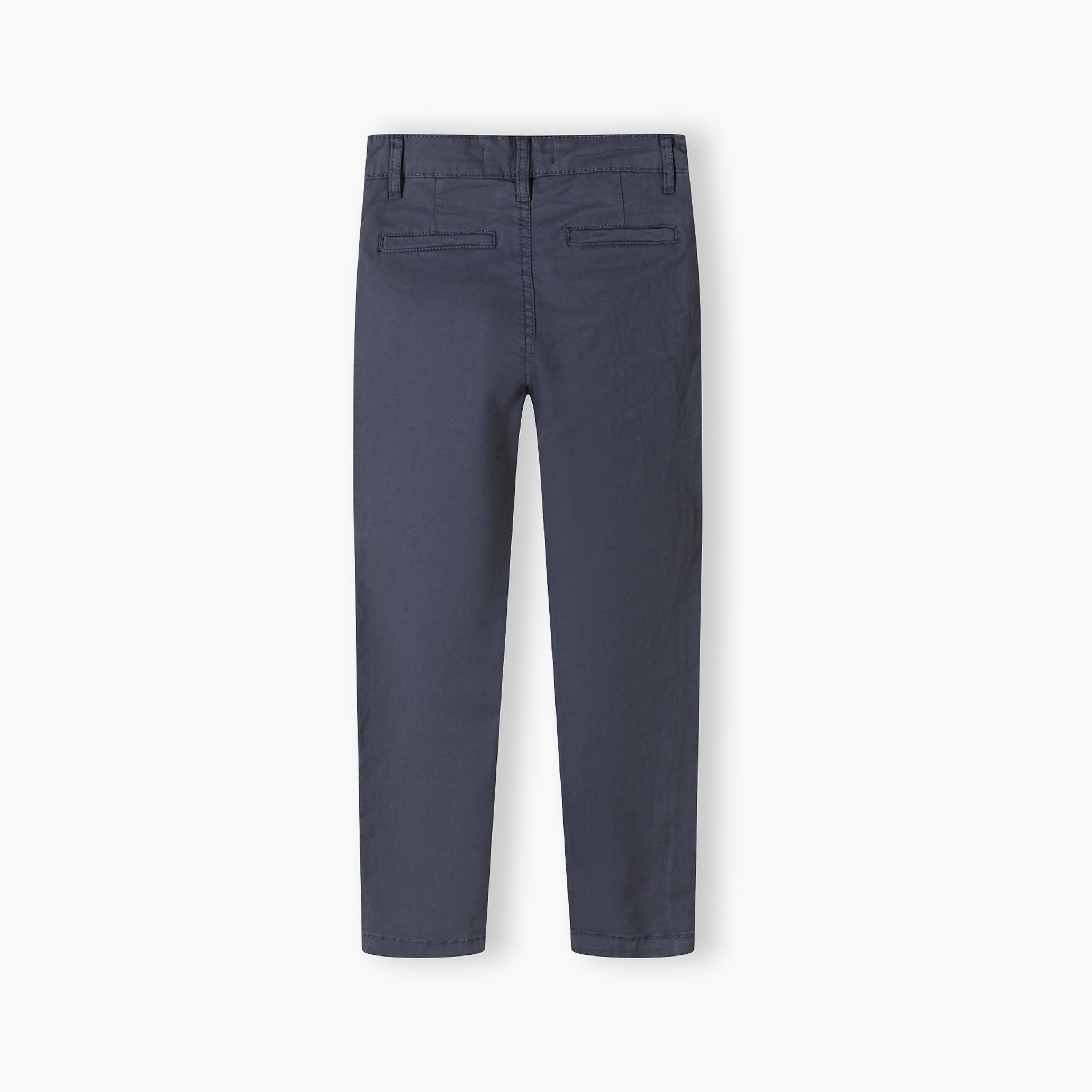 Minoti Solid Button Waist Cotton Blend Chinos Pants-boys-clothing-schoolwear-bottoms-pants-image-2
