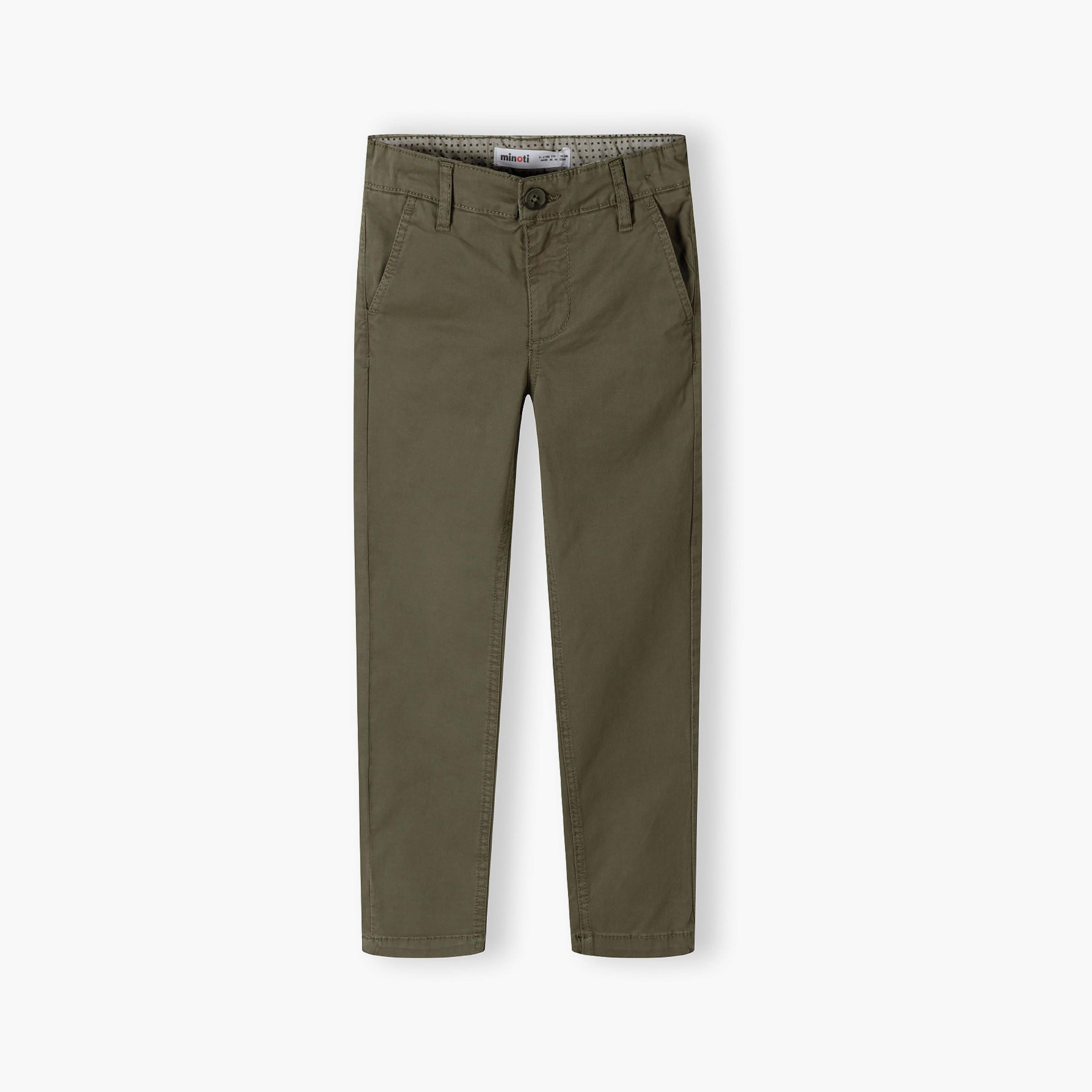 Minoti Solid Button Waist Cotton Blend Chinos Pants-boys-clothing-schoolwear-bottoms-pants-image-2