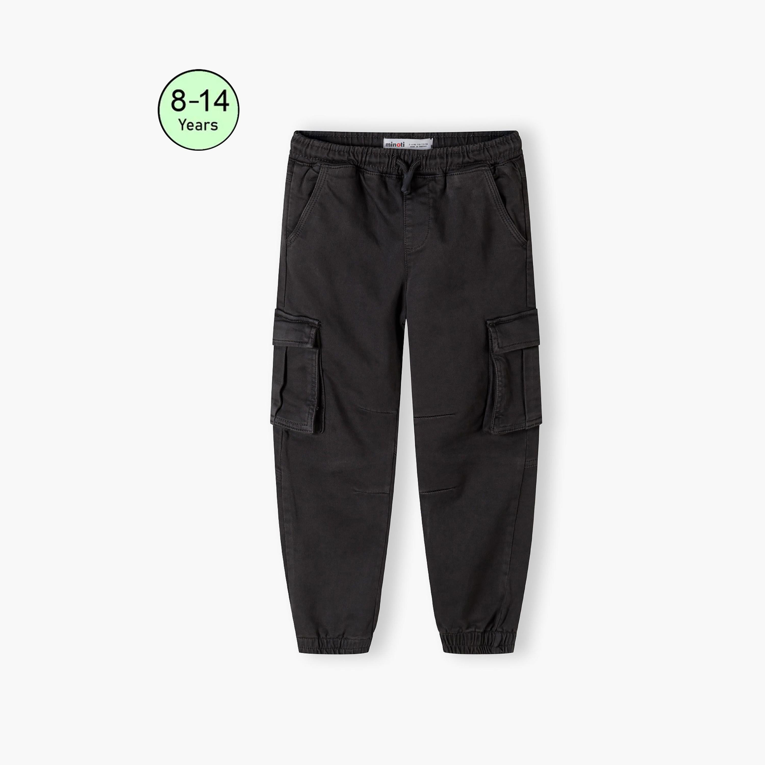 Minoti Printed Elasticated Drawstring Waist Cotton Blend Cargo Pants-boys-clothing-bottoms-trousers-image-1