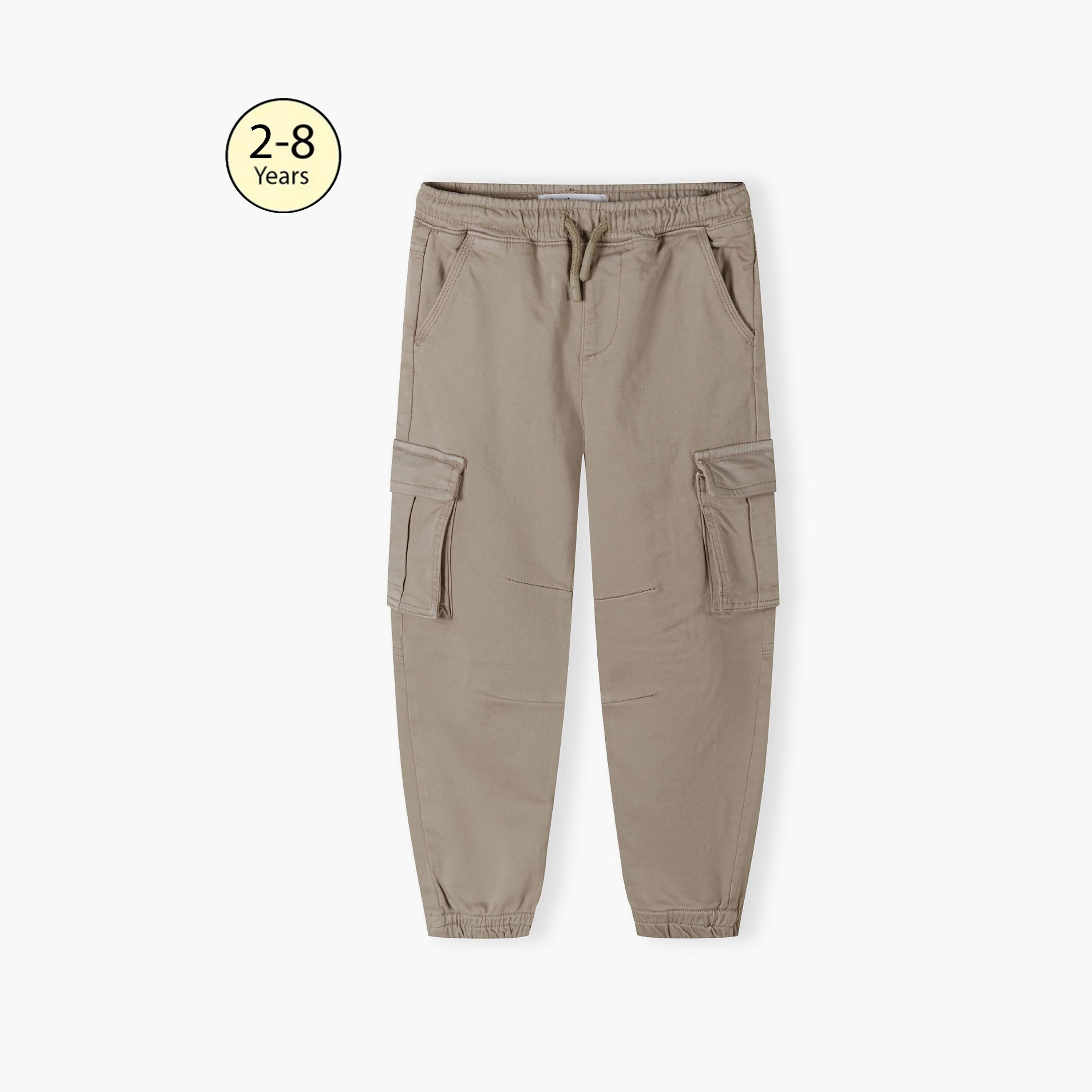 Minoti Printed Elasticated Drawstring Waist Cotton Blend Cargo Pants-boys-clothing-bottoms-trousers-image-1