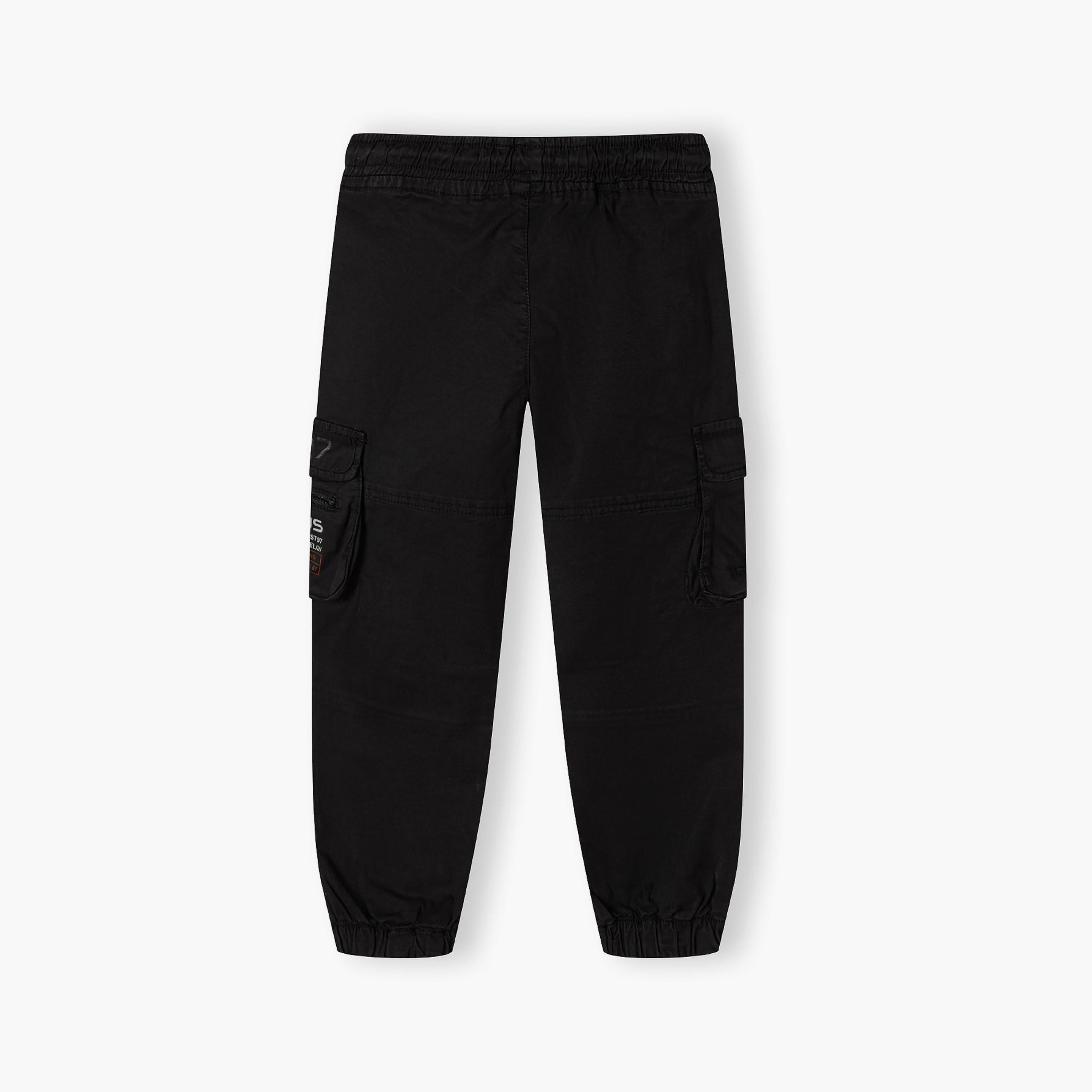 بنطلون كارجو من مزيج القطن المنقوش بخصر مطاطي ورباط من مينوتي-boys-clothing-bottoms-trousers-image-3