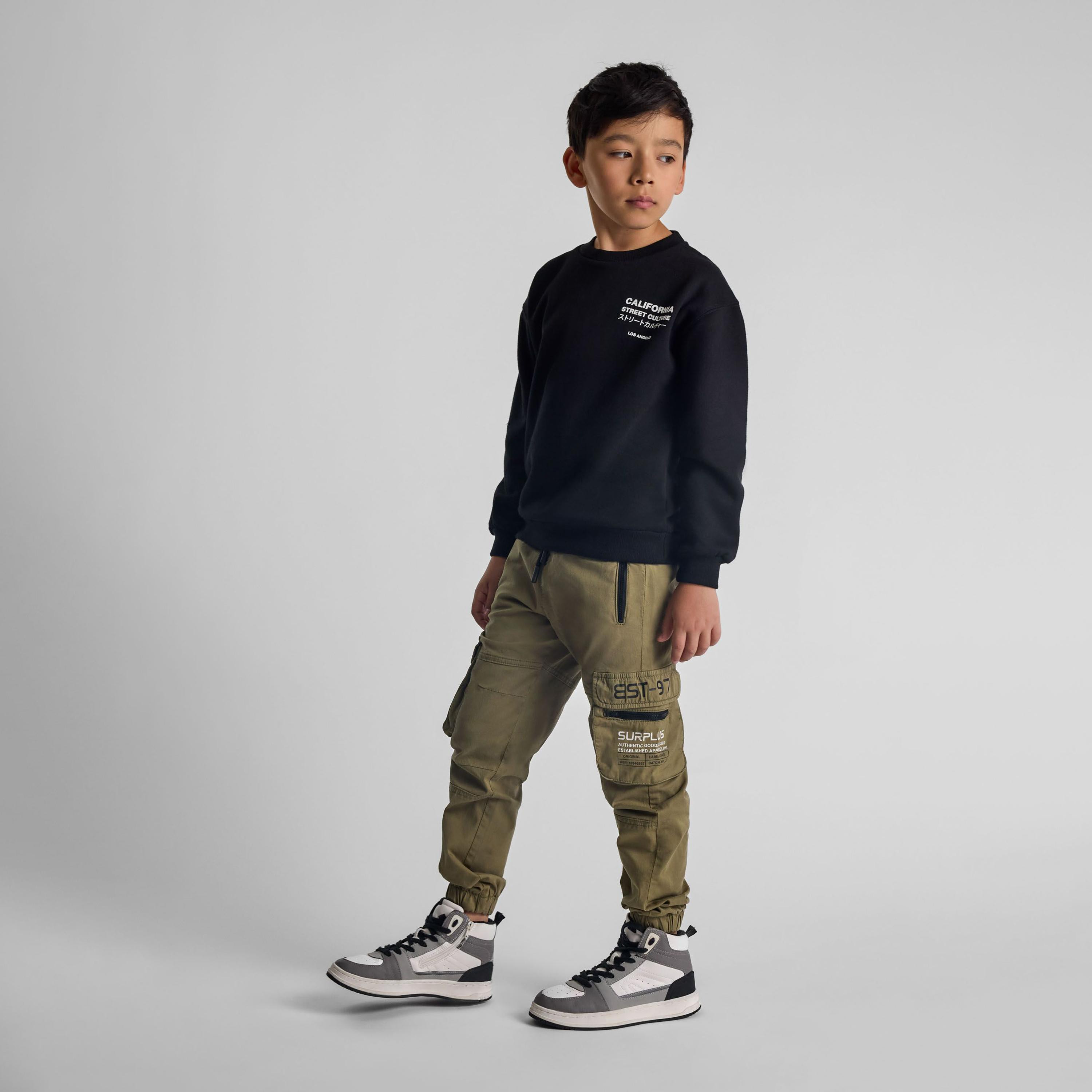 Minoti Printed Elasticated Drawstring Waist Cotton Blend Cargo Pants-boys-clothing-bottoms-trousers-image-2