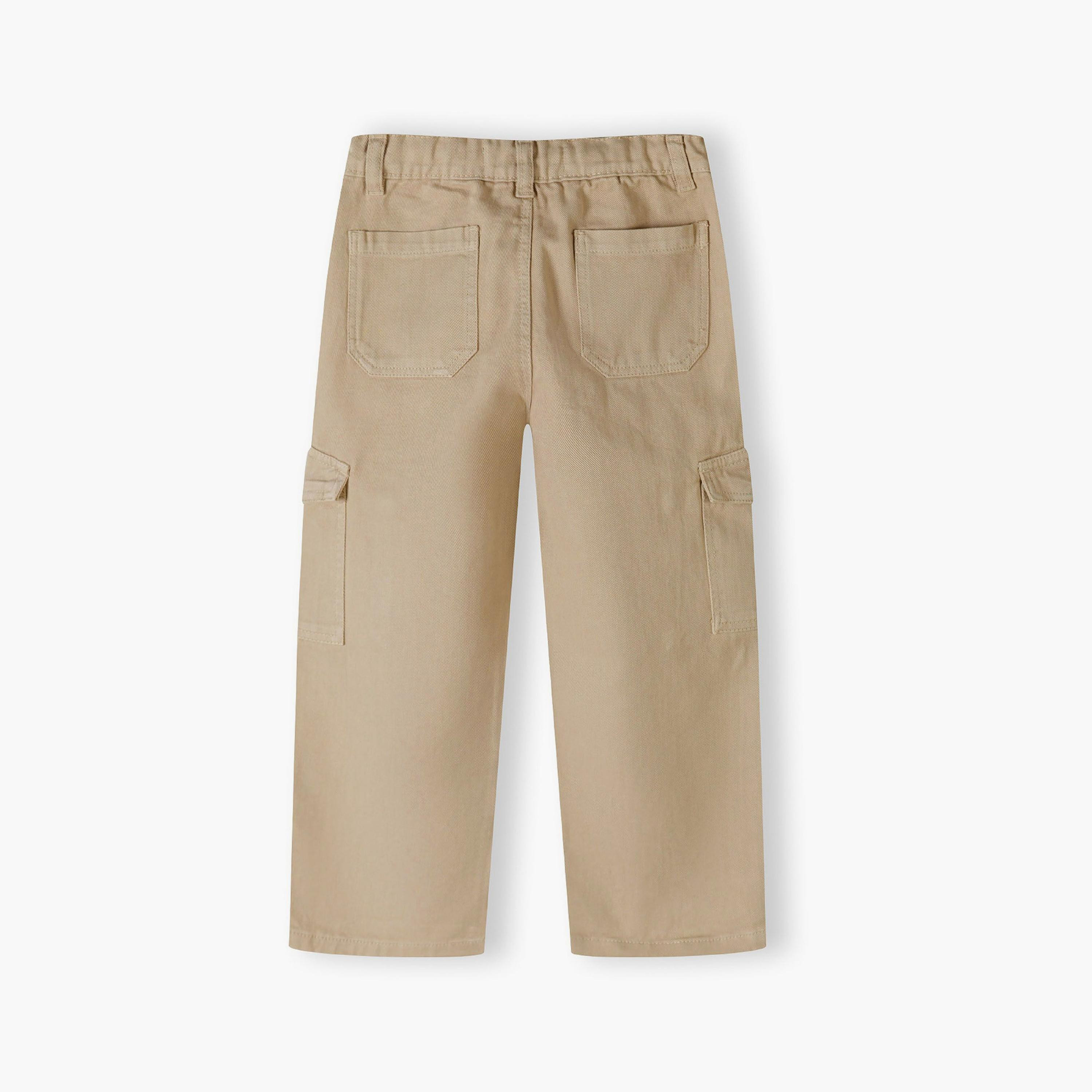 Minoti Solid Button Waist Cotton Pants-girls-clothing-bottoms-joggersandtrackpants-image-3
