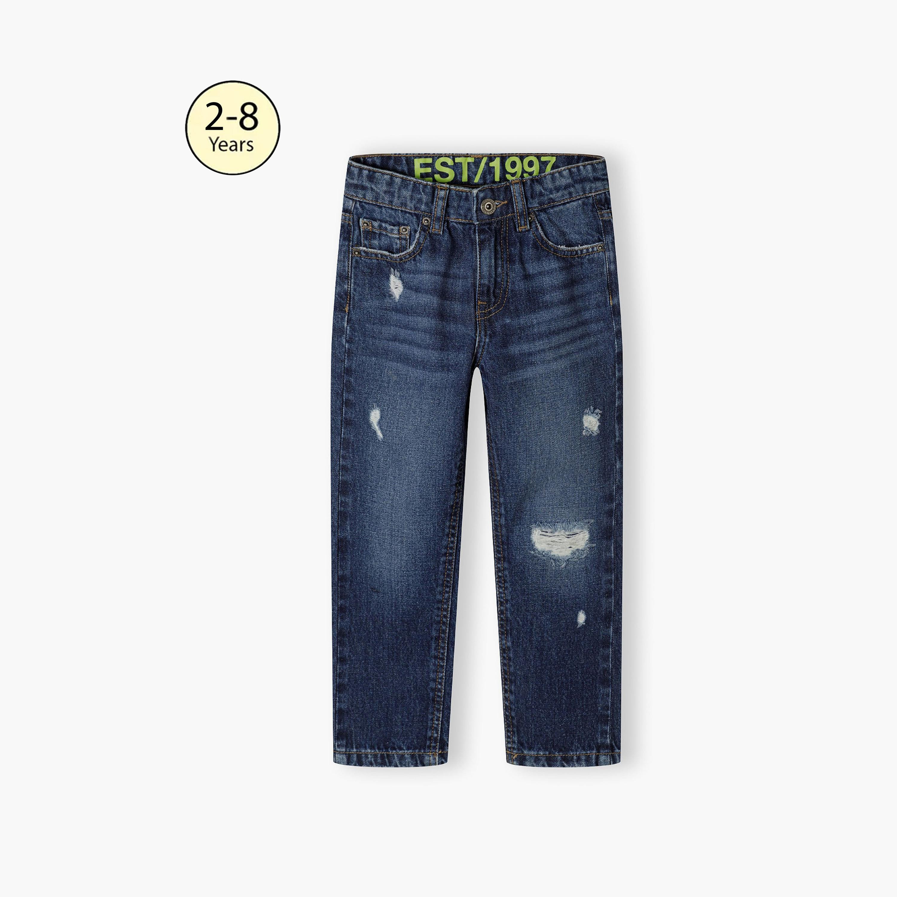 بنطلون جينز من القطن المنقوش بزر عند الخصر من مينوتي-boys-clothing-bottoms-jeans-image-1