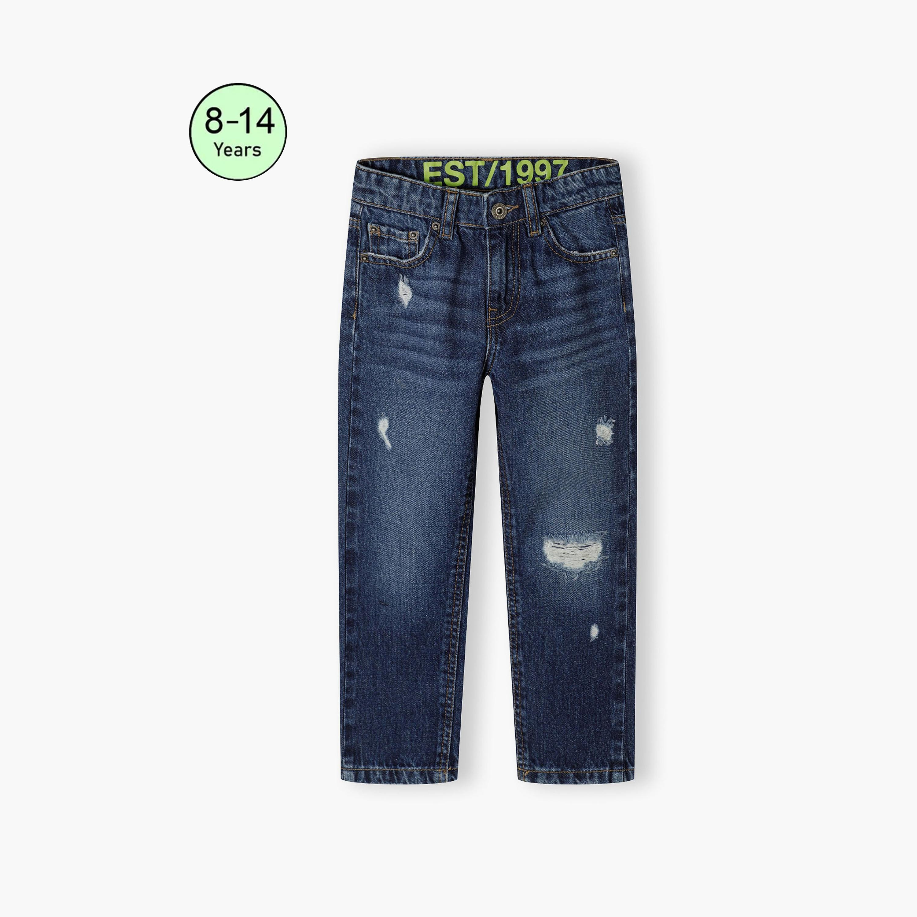 Minoti Printed Button Waist Cotton Jeans-boys-clothing-bottoms-jeans-image-1