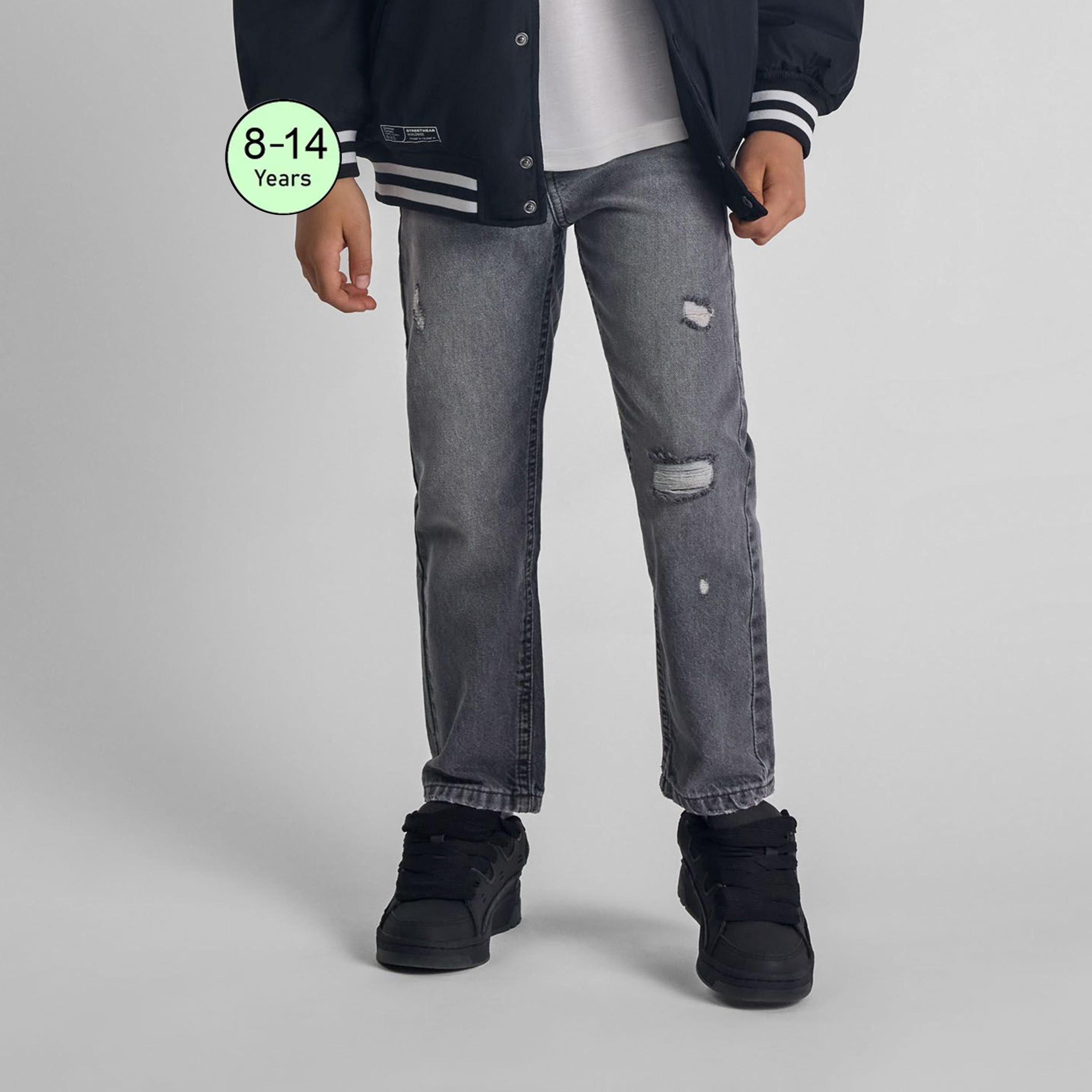 بنطلون جينز من القطن المنقوش بزر عند الخصر من مينوتي-boys-clothing-bottoms-jeans-image-1