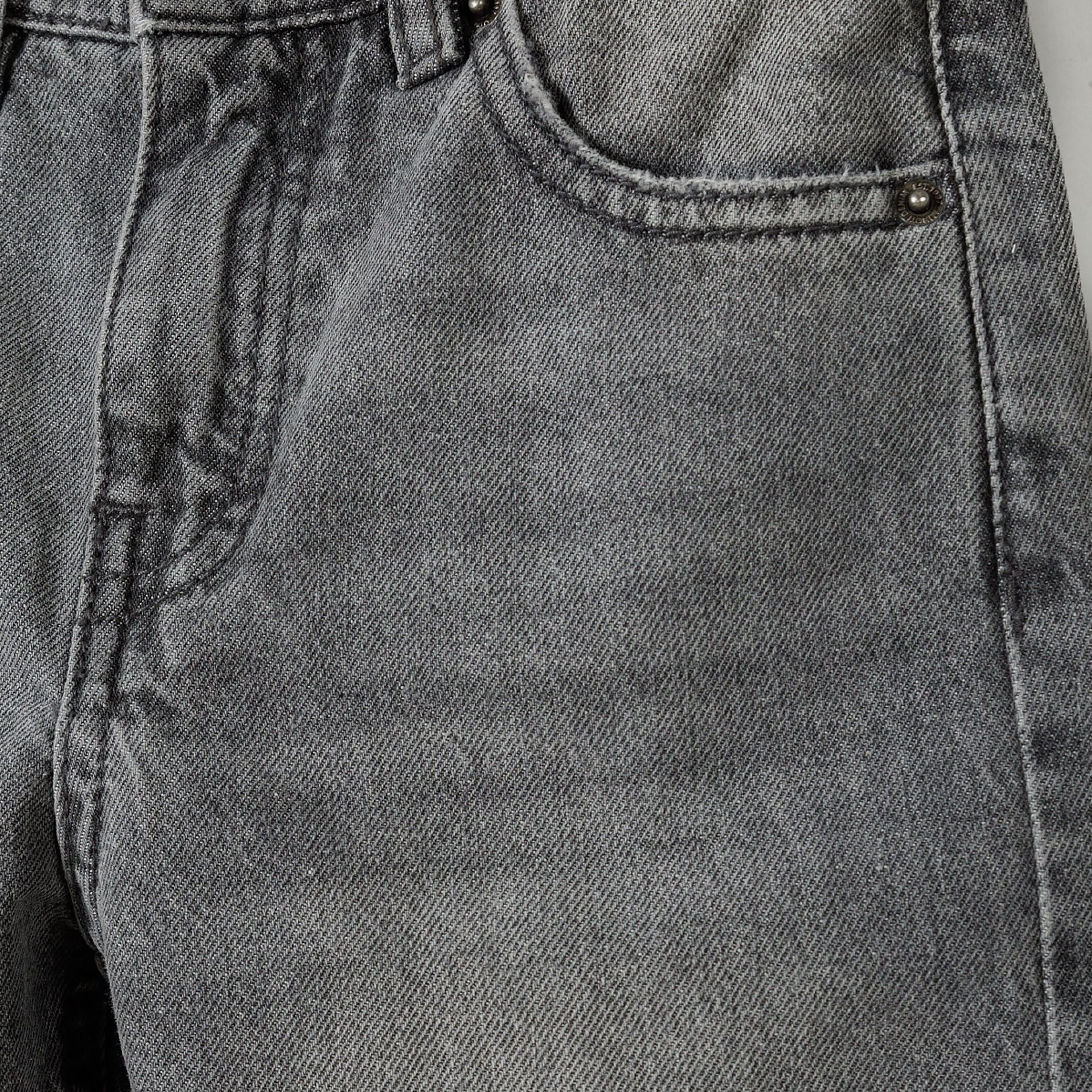 Minoti Printed Button Waist Cotton Jeans-boys-clothing-bottoms-jeans-image-4