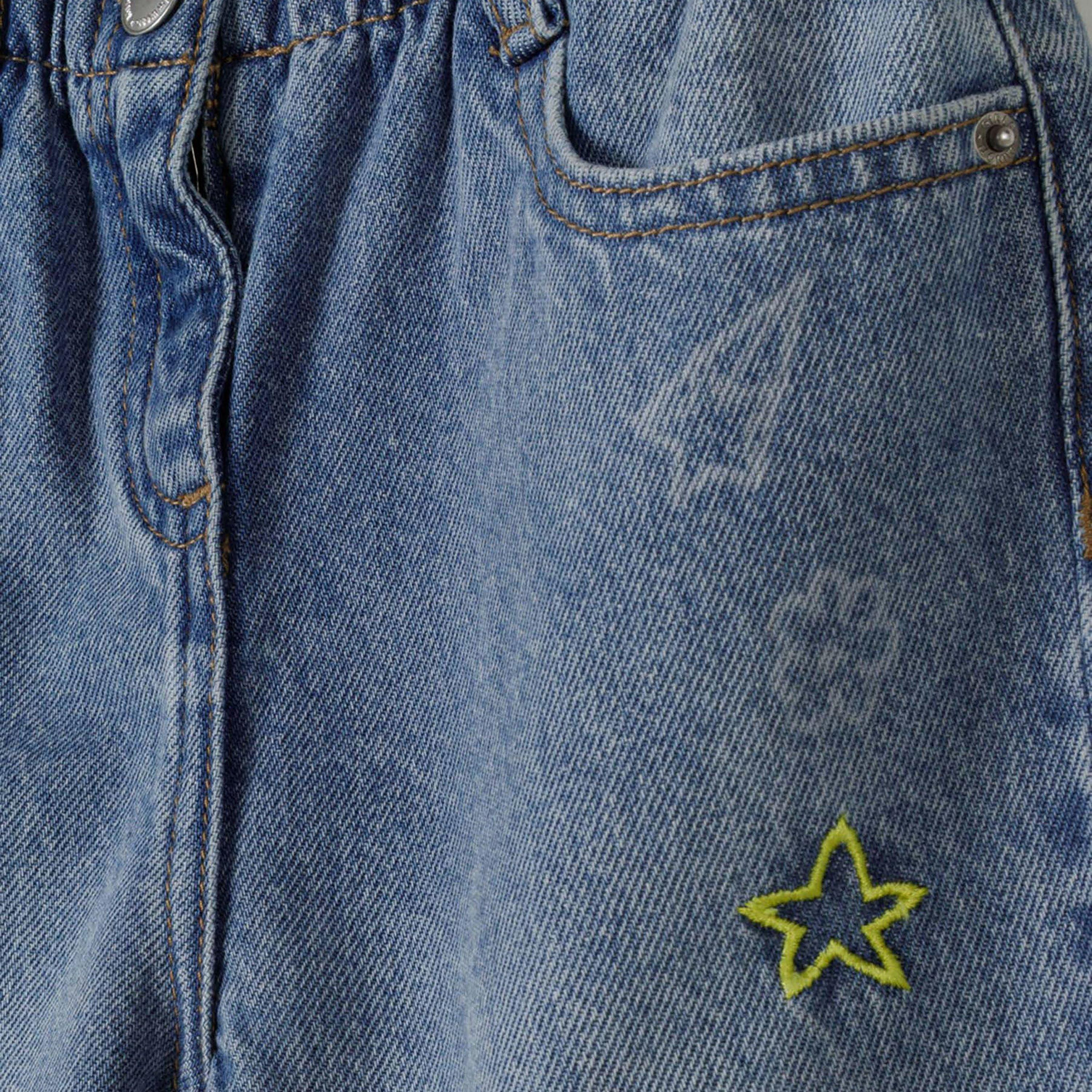 Minoti Printed Elasticated Waist Cotton Jeans-girls-clothing-bottoms-jeansandjeggings-image-4