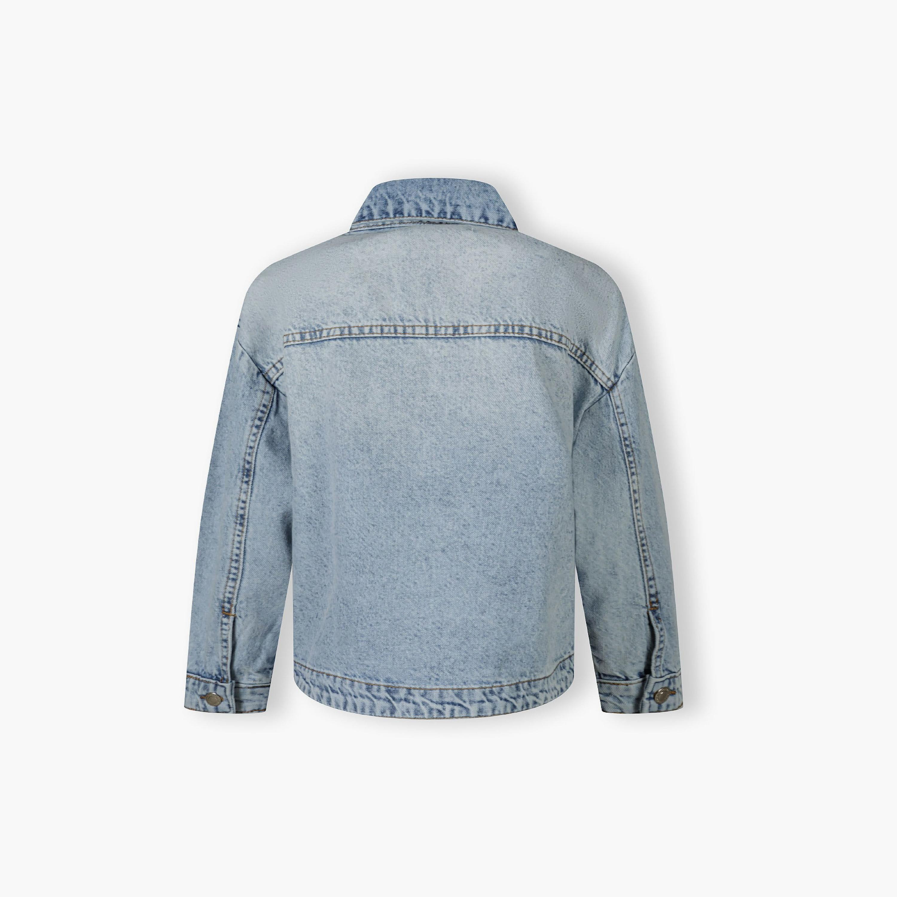 Minoti Oversized Denim Long Sleeves Solid Jacket-girls-clothing-jacketsandcoats-image-3