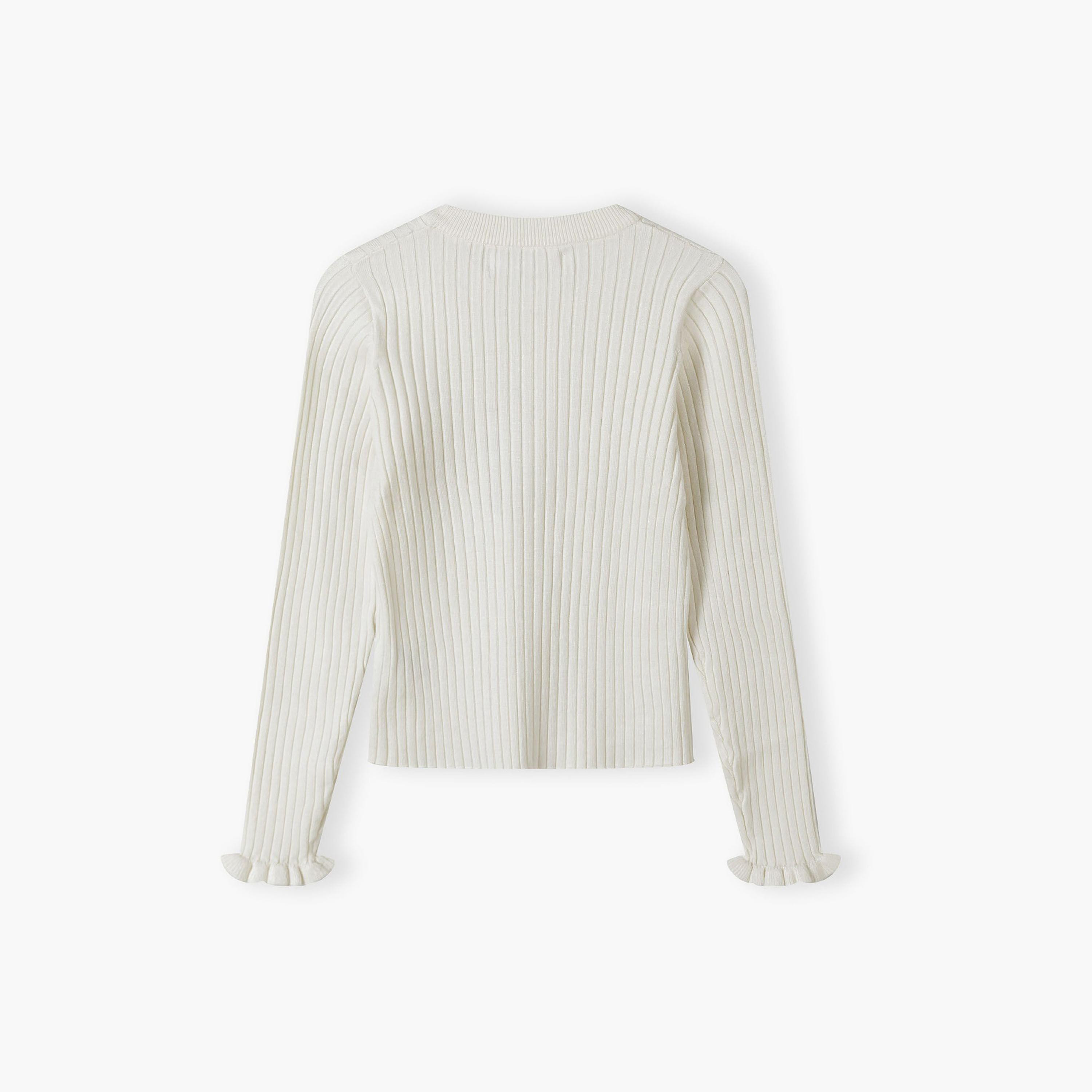 سترة بأكمام طويلة من الفيسكوز السادة مع أساور كشكشة من مينوتي-girls-clothing-jumpersandcardigans-image-3